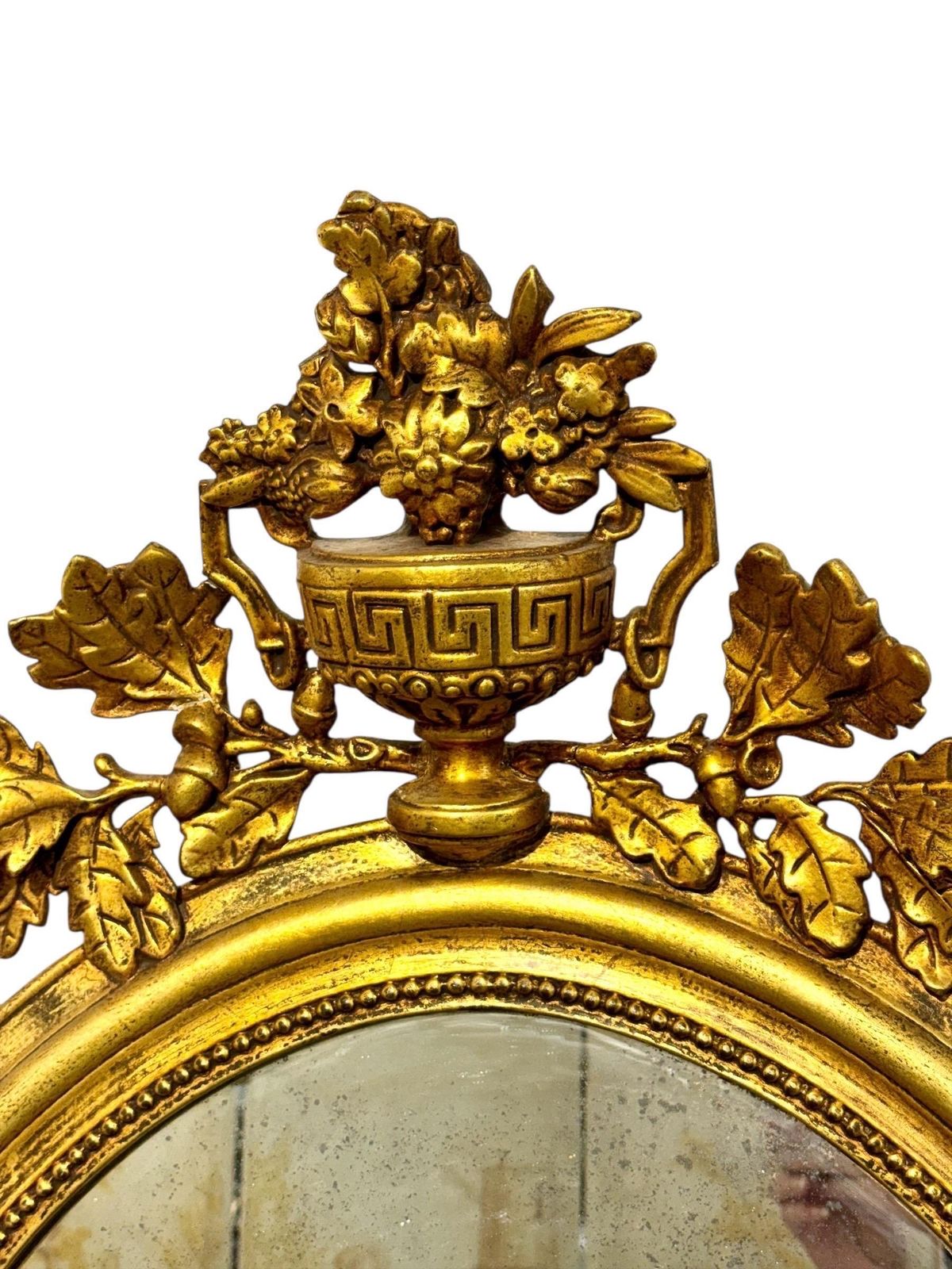 Large Oval Louis XVI Style Giltwood Mirror, 19th Century photo Home Decor