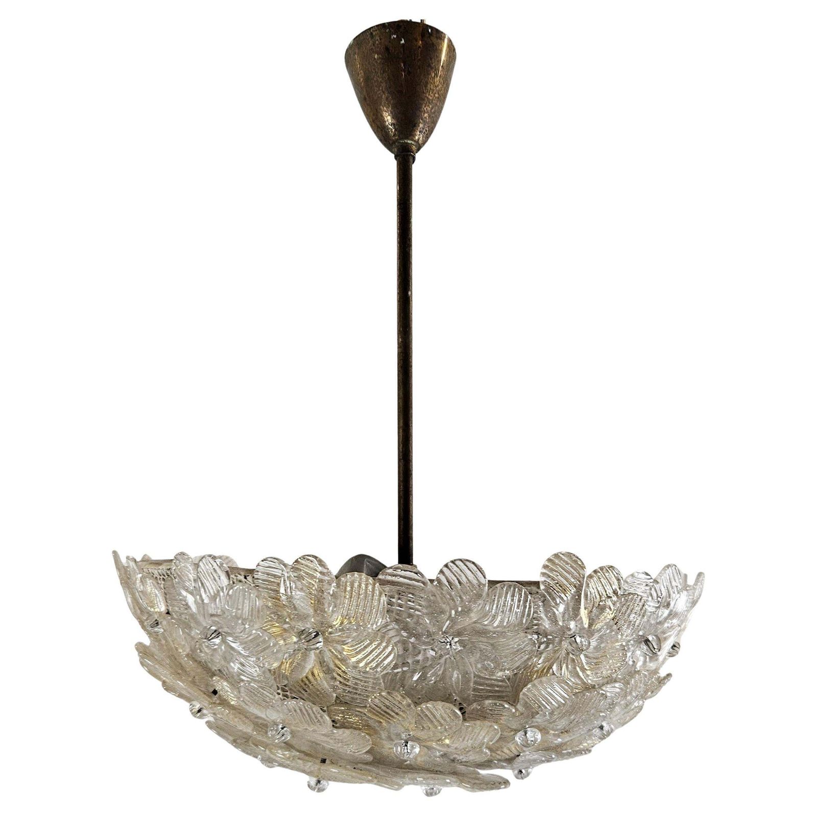 Murano Glass Flower Basket Chandelier By Barovier & Toso, Italy photo furniture