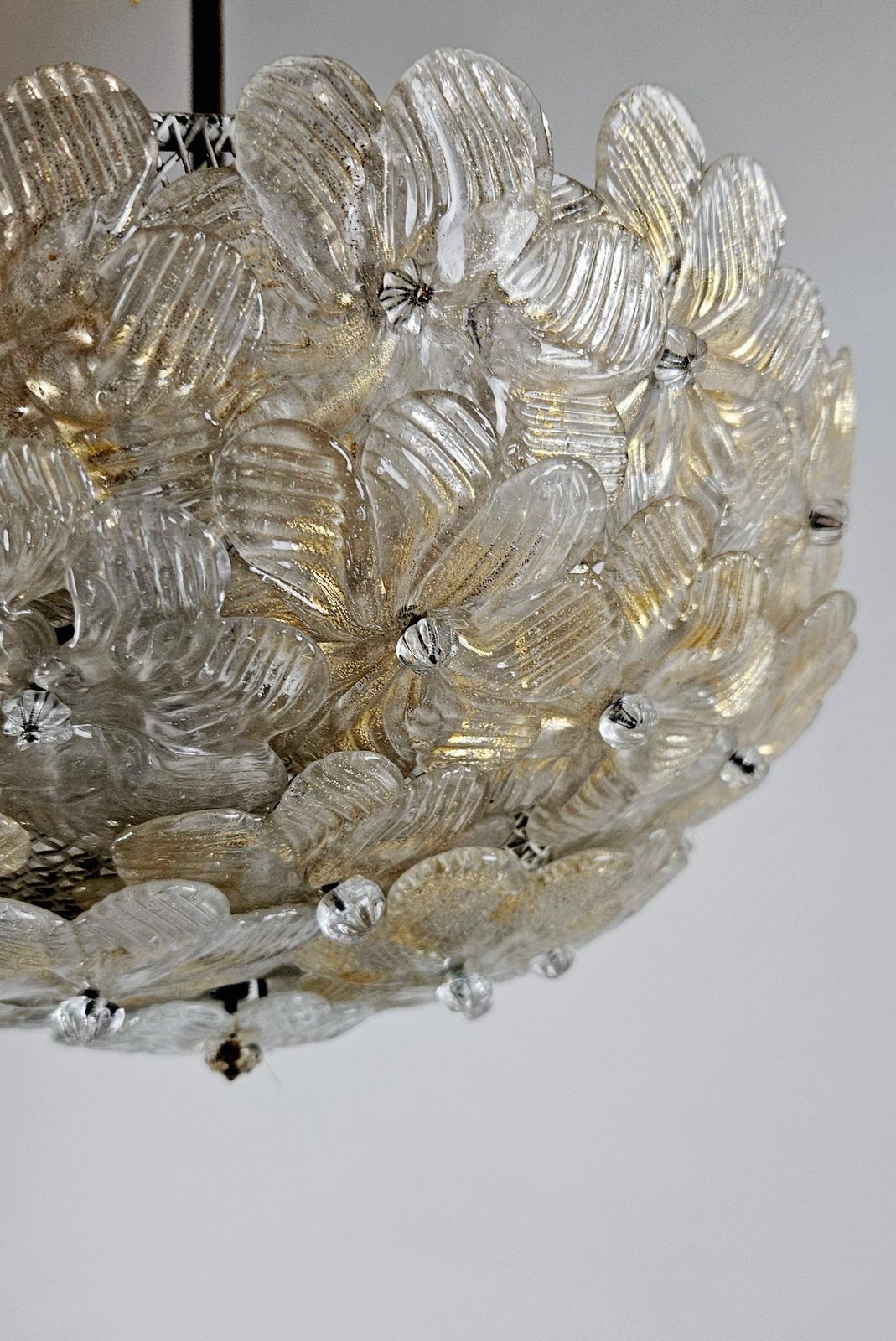 Murano Glass Flower Basket Chandelier By Barovier & Toso, Italy photo buy