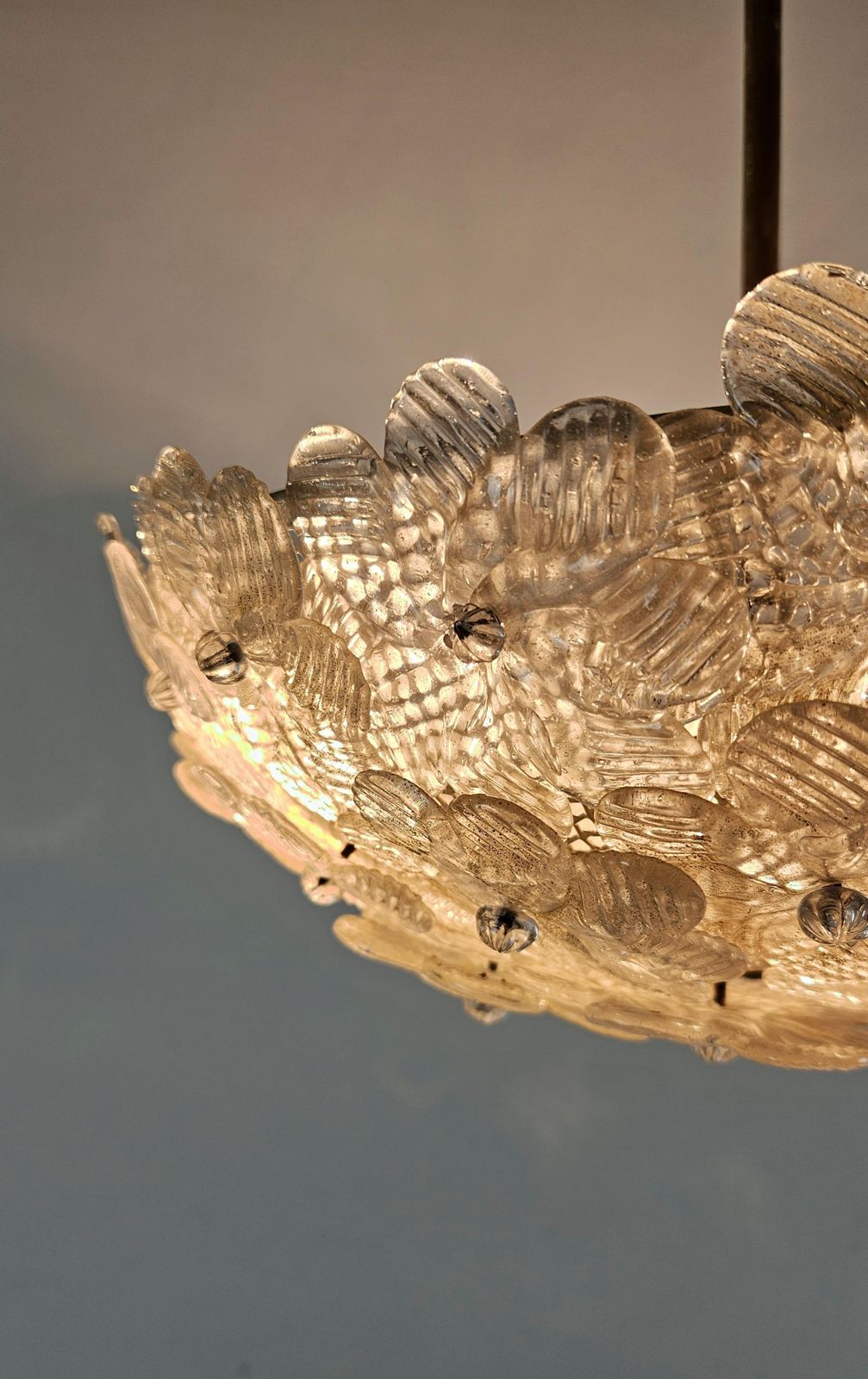 Lighting Murano Glass Flower Basket Chandelier By Barovier & Toso, Italy photo