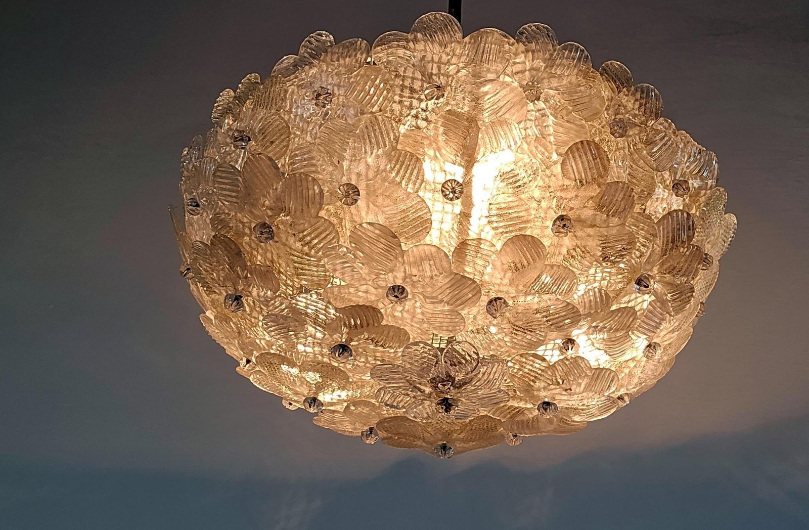 2491.0 Murano Glass Flower Basket Chandelier By Barovier & Toso, Italy photo