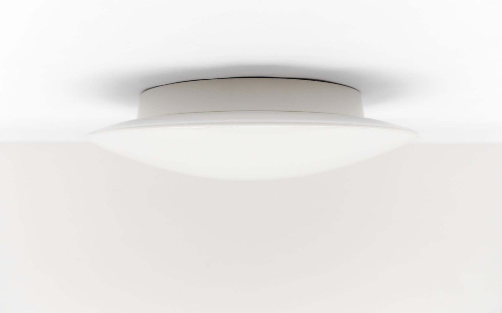 photo furniture Large Opaline Glass Discus Ceiling Lamp By Limburg Bega, Mid Century Modern
