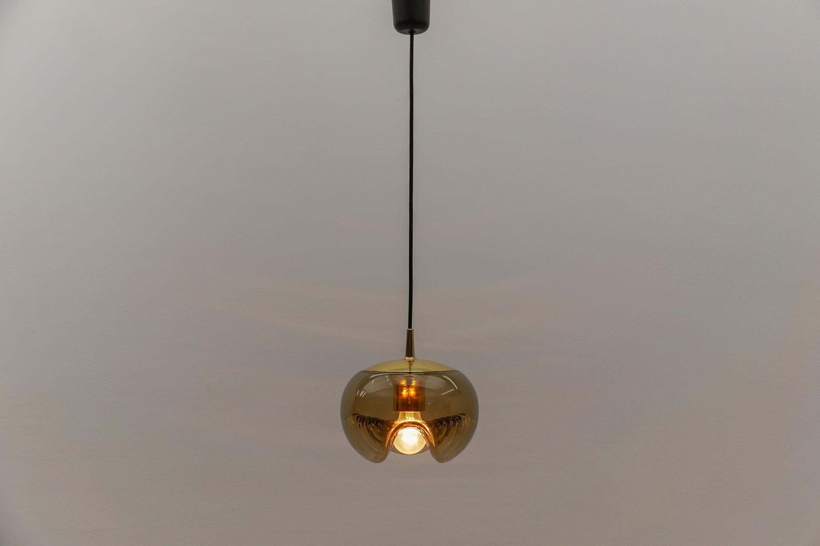 Smoked Glass Lamp "Wave" By Koch & Lowy For Peill & Putzler, 1960s photo for sale