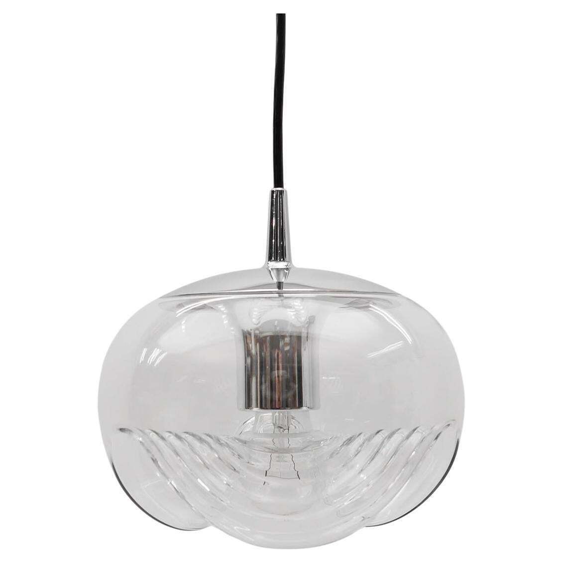 Clear Glass Lamp "Wave" By Koch & Lowy For Peill & Putzler, 1960s