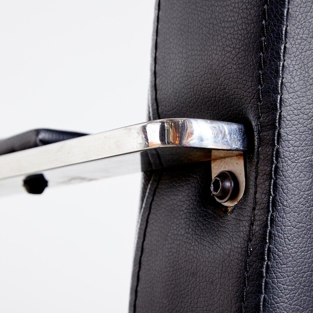photo for sale Steel Armchair With Leather Upholstery