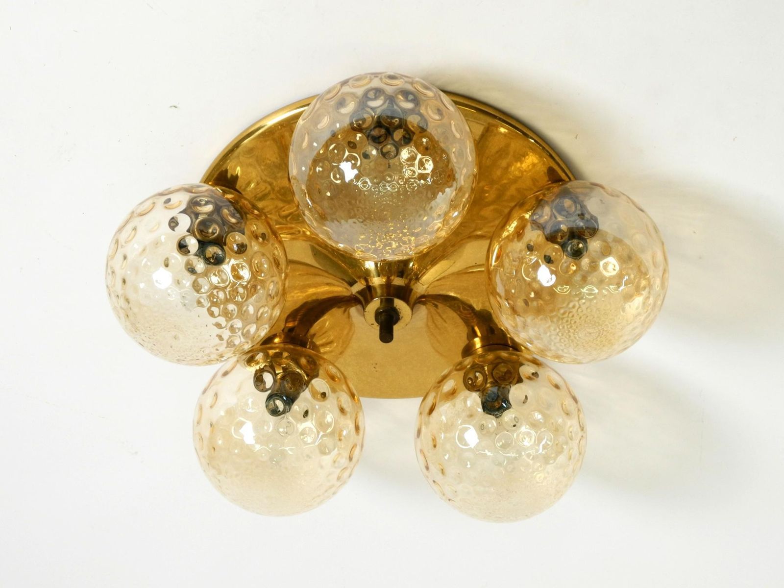 photo furniture Beautiful 1960s Space Age Brass Ceiling Lamp With 5 Glass Balls