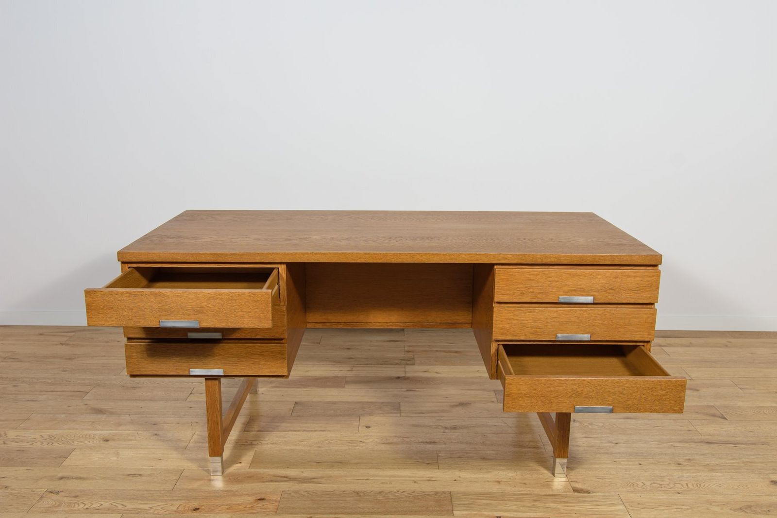 3344.0 Mid Century Modern Oak Desk From Eigil Petersens Møbelfabrik, Denmark, 1970s photo