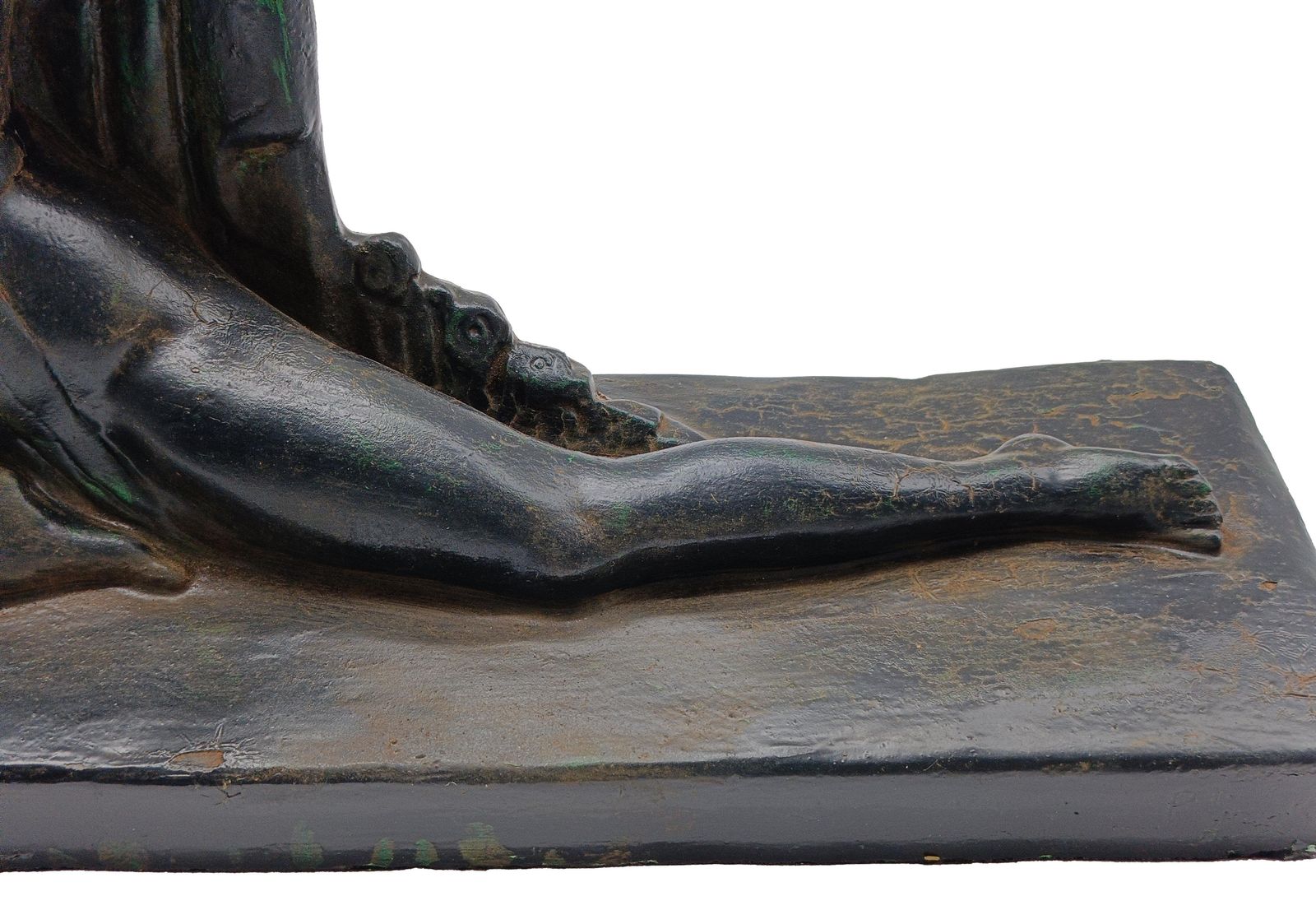 photo furniture P. Roche Patinated Terracotta Sculpture "Leda And The Swan," 1970s