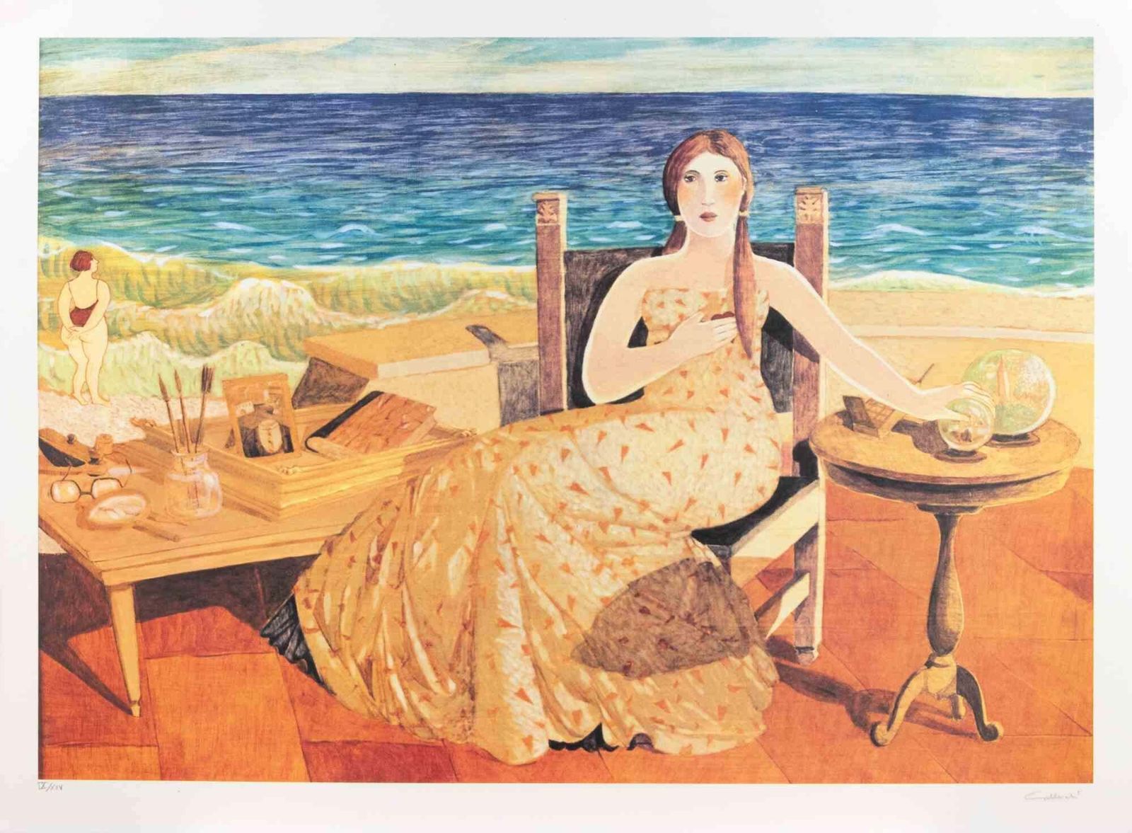 Alberto Galleratiat The Beach   Lithograph By Alberto Gallerati   1990s1990s