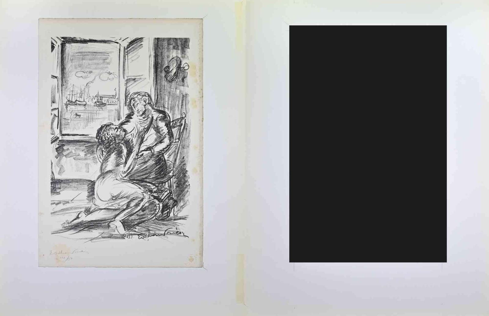 Unknownsailor And Prostitute   Lithograph By Othon Friesz   19271927 photo furniture