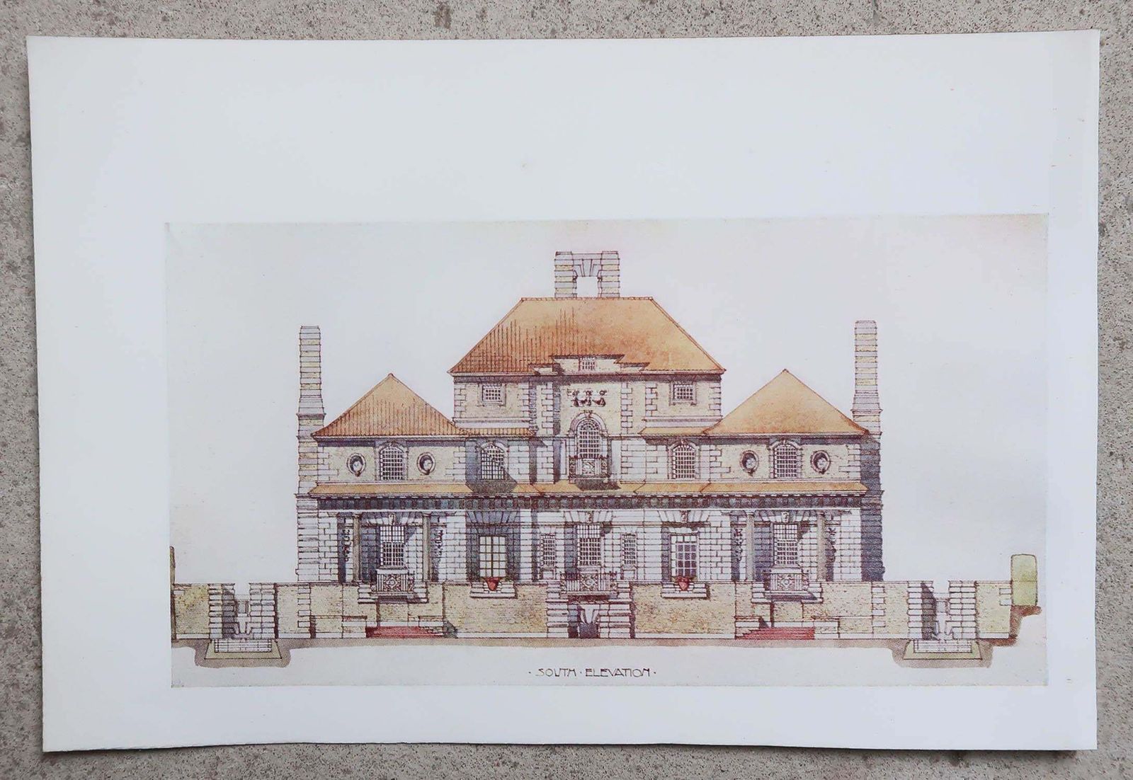 Set Of 3 Original Antique Prints Of Architectural Drawings By E.L.Lutyens. 1906 photo Art