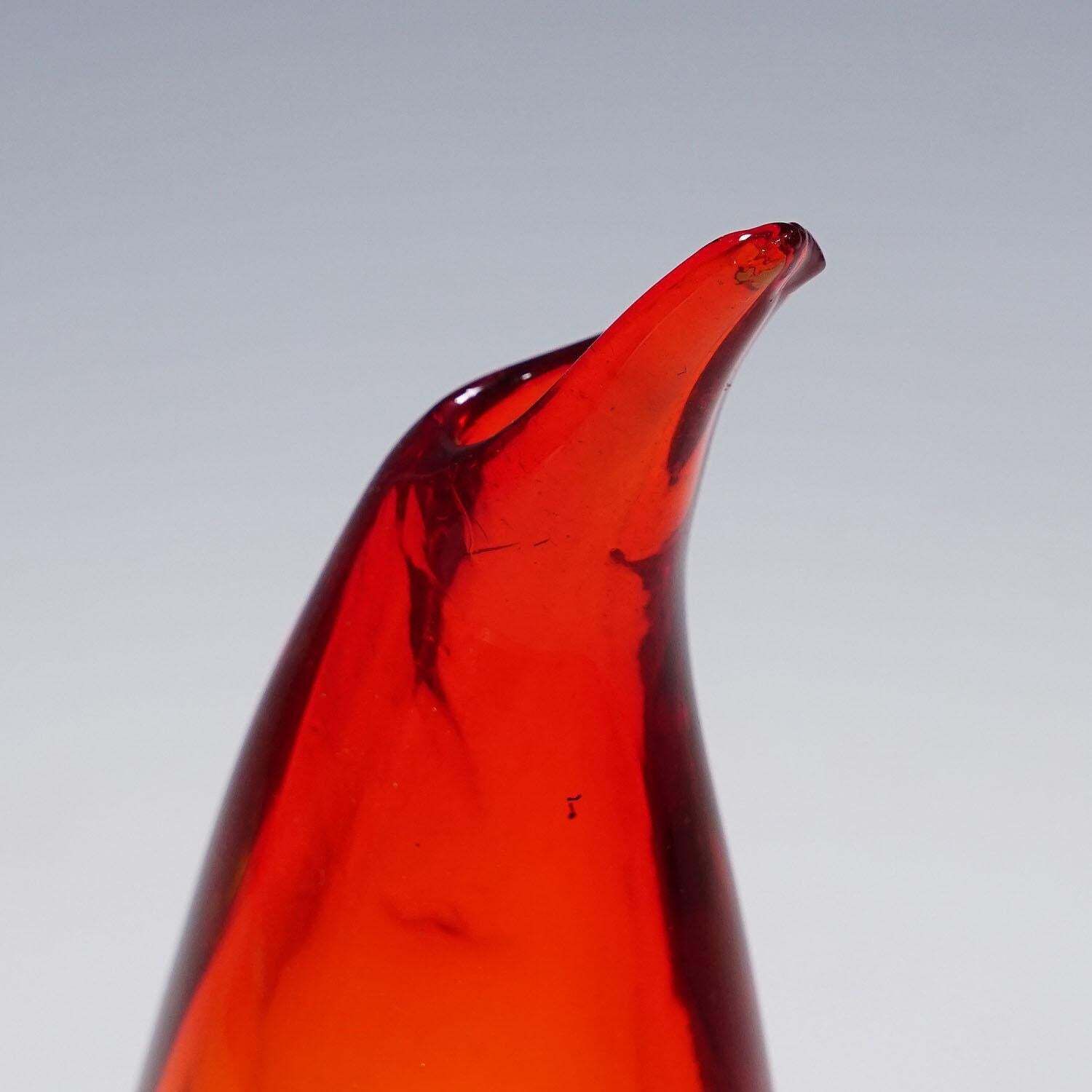 Vase In Red And Yellow Sommerso Glass, Flavio Poli For Seguso photo 426.0