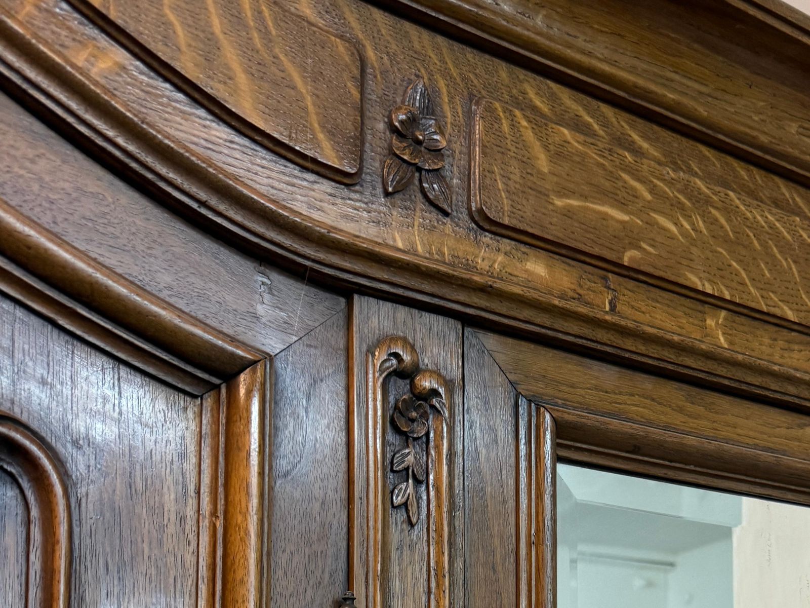 Large 19th Century French Walnut Triple Armoire Wardrobe photo for sale