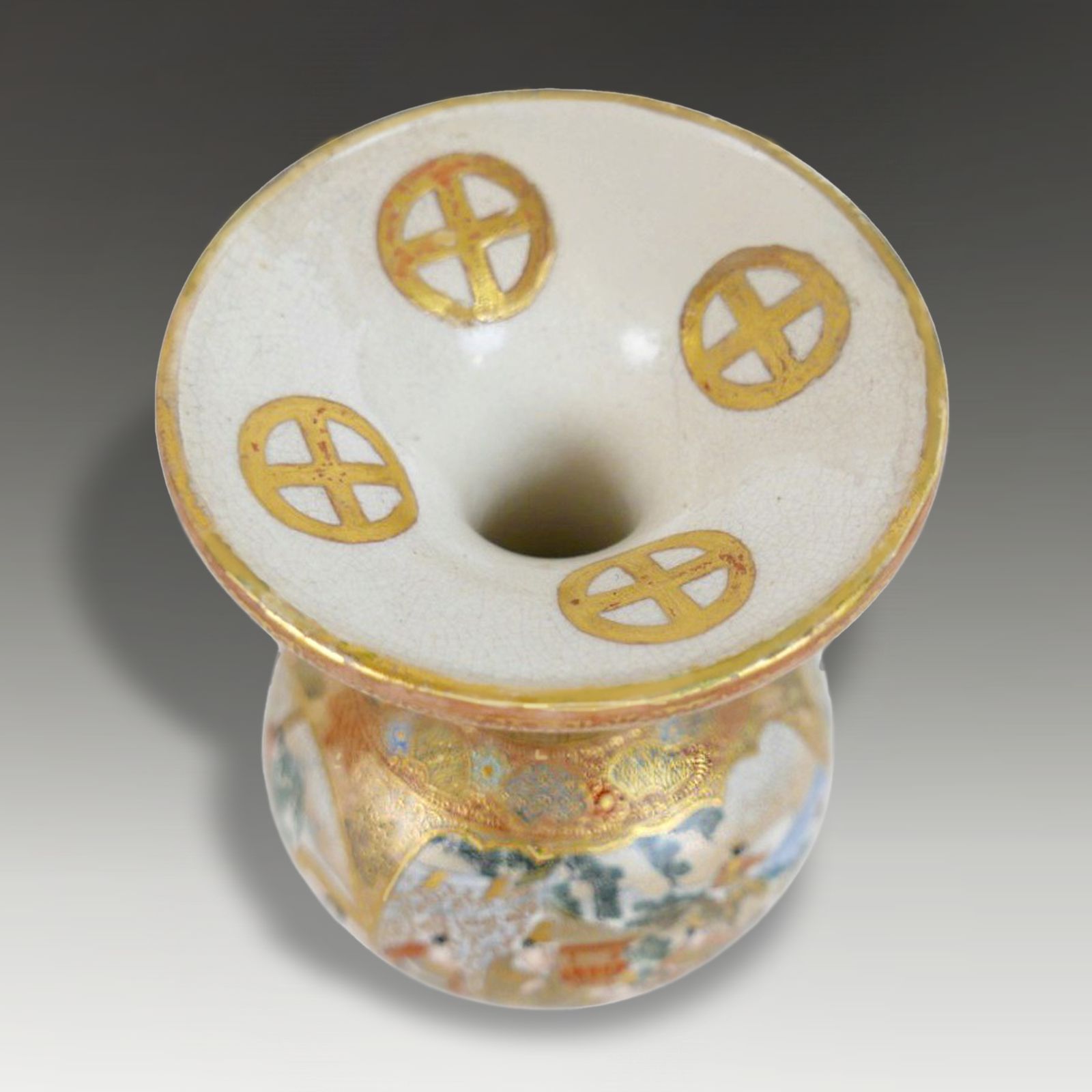Japanese Late Meiji Satsuma Vase Signed Satsuma 12cm (5")  High  Lovely Quality photo for sale