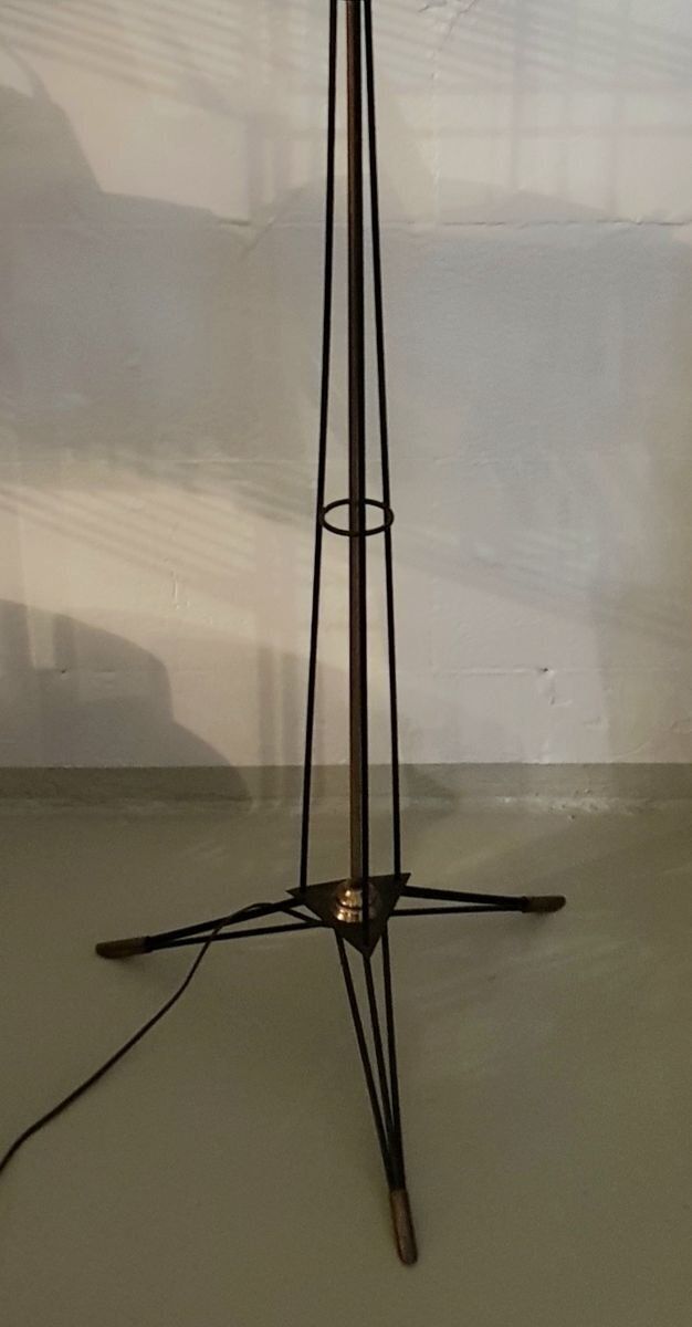 Italian Opaline Glass Tripod Floor Lamp, 1950s photo furniture