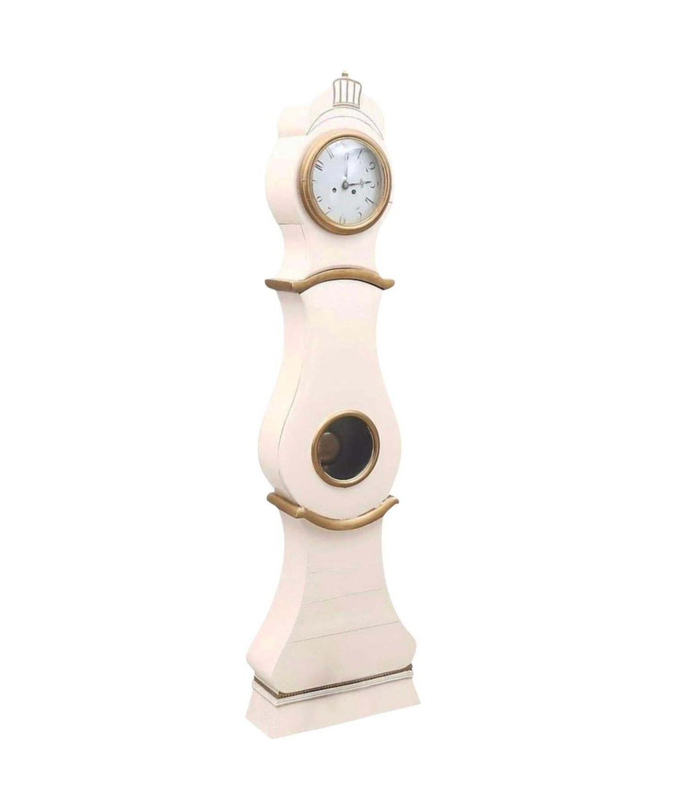 Swedish Mora Clock Antique White Svangd Model Early 1800s Antique A