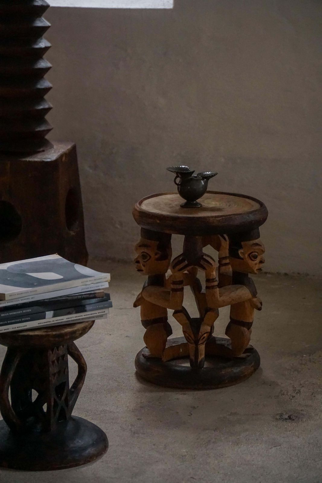 Decorative Carved African Hardwood Stool / Tribal Art Piece, Mid 20th Century photo furniture