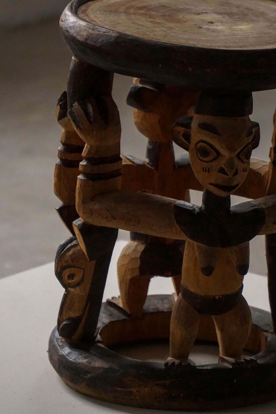 Decorative Carved African Hardwood Stool / Tribal Art Piece, Mid 20th Century photo for sale