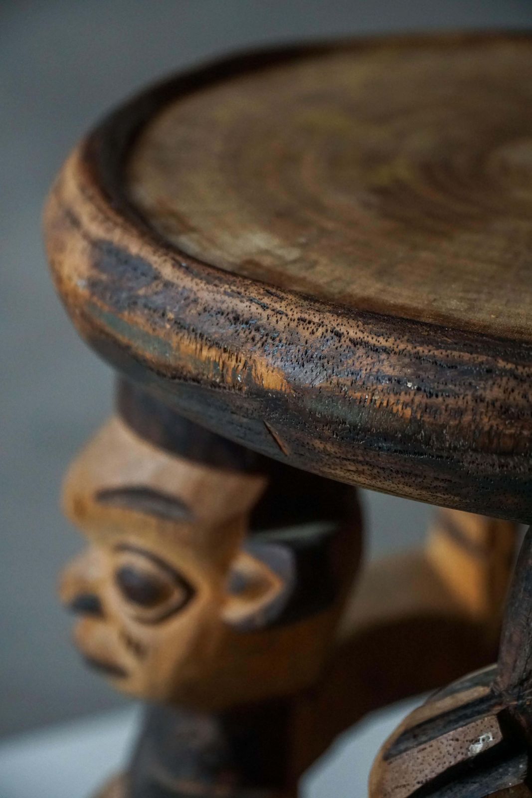 photo furniture Decorative Carved African Hardwood Stool / Tribal Art Piece, Mid 20th Century