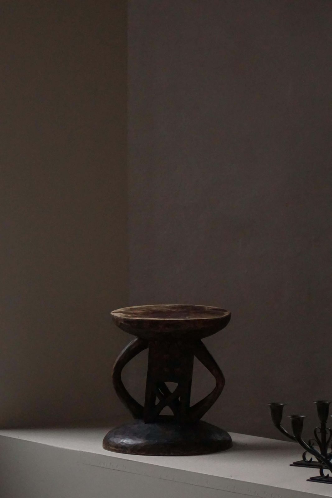 Carved Tonga (Batonga) Hardwood Stool With Geometric Motifs, 20th Century, 1960s photo vinterior
