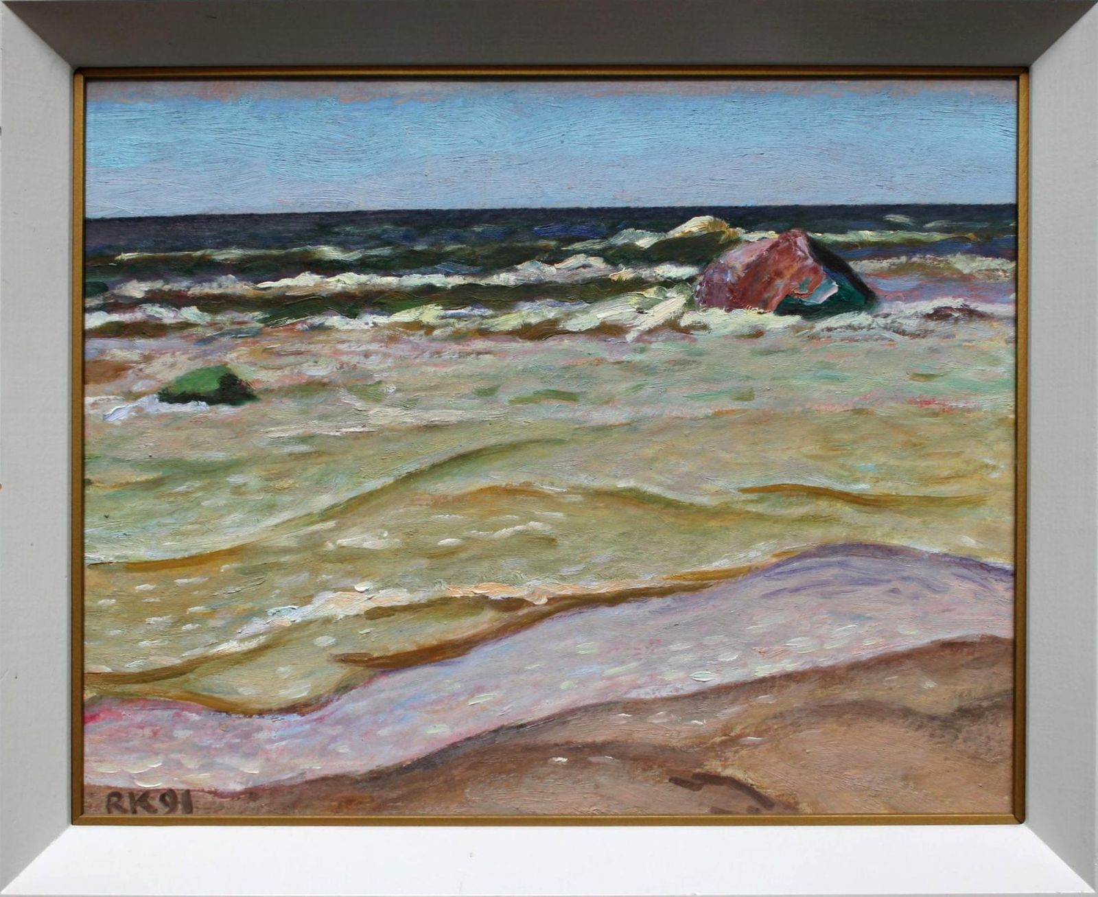 Raivo Korstnikrestless Sea. 1991. Cardboard/Oil, 40x50 Cm1991 photo furniture