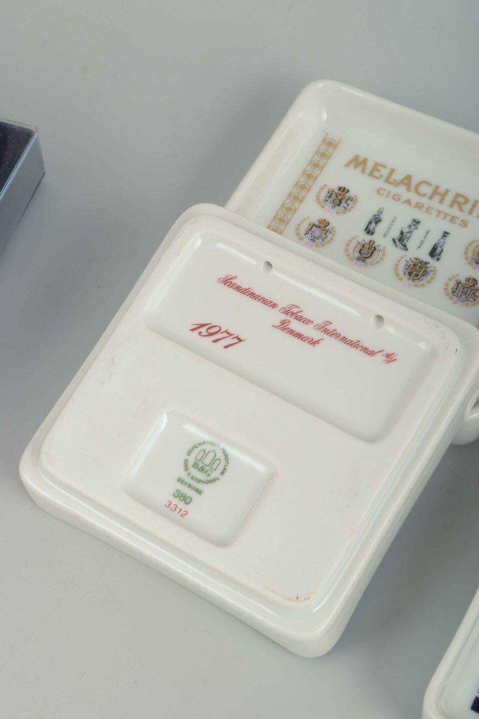 Bing & Grøndahl. Set Of Four Square Porcelain Ashtrays. Denmark, 1970s/80s photo Home Decor