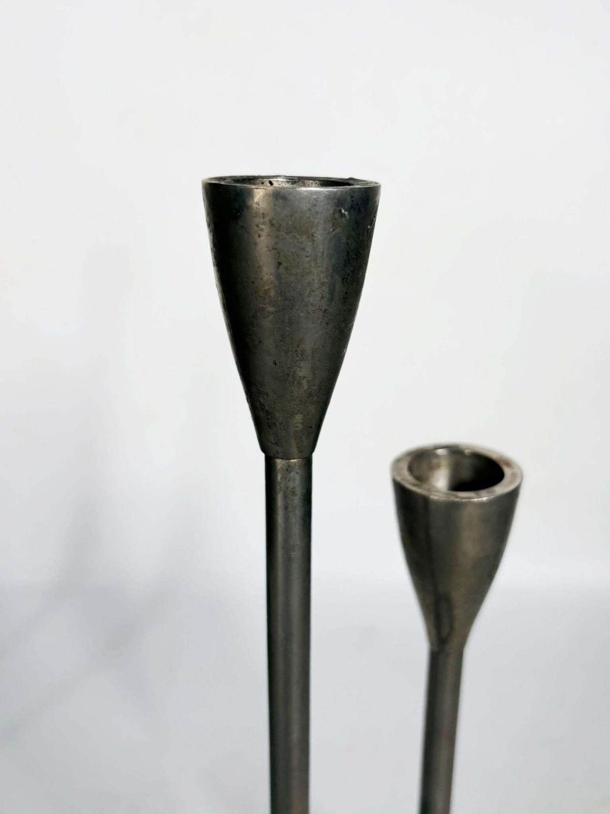Pair Of Scandinavian Metal Candlesticks, 1960 photo 468.0