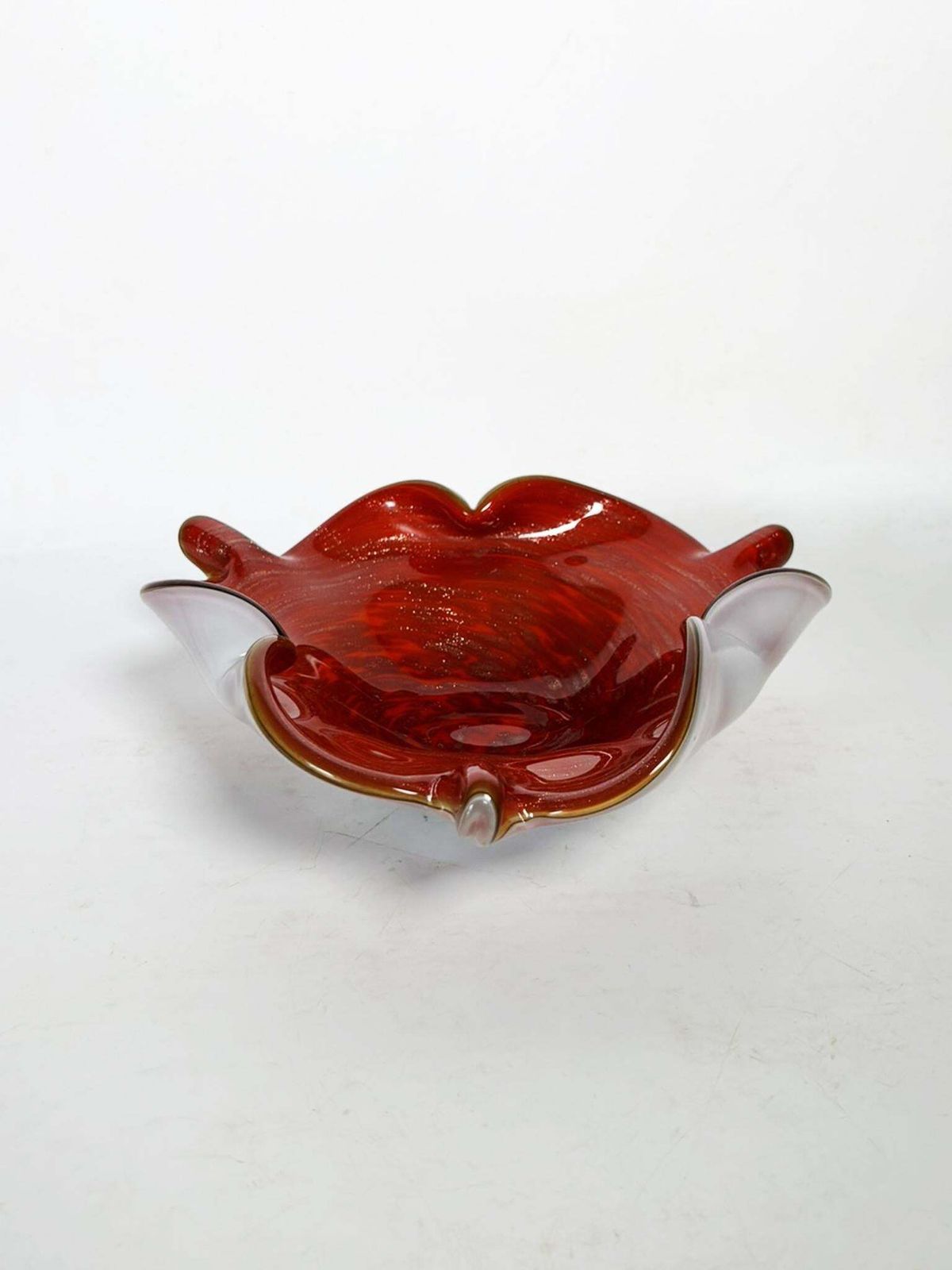 Red Italian Glass Ashtray, France, 1960 photo furniture