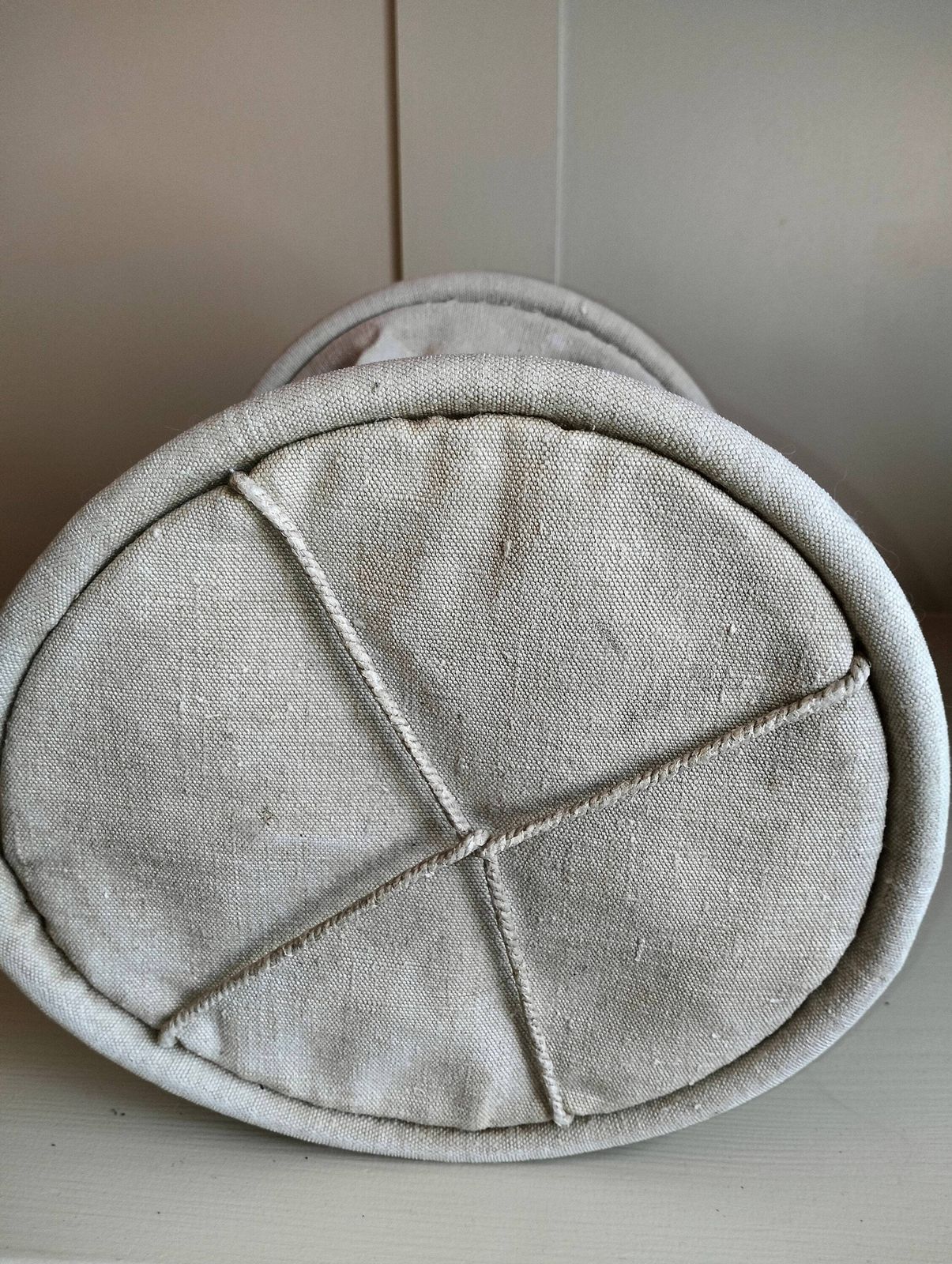 Antique French Linen Fire Bucket | Ww2 Era Water Bag, Rustic Decor photo 68.51
