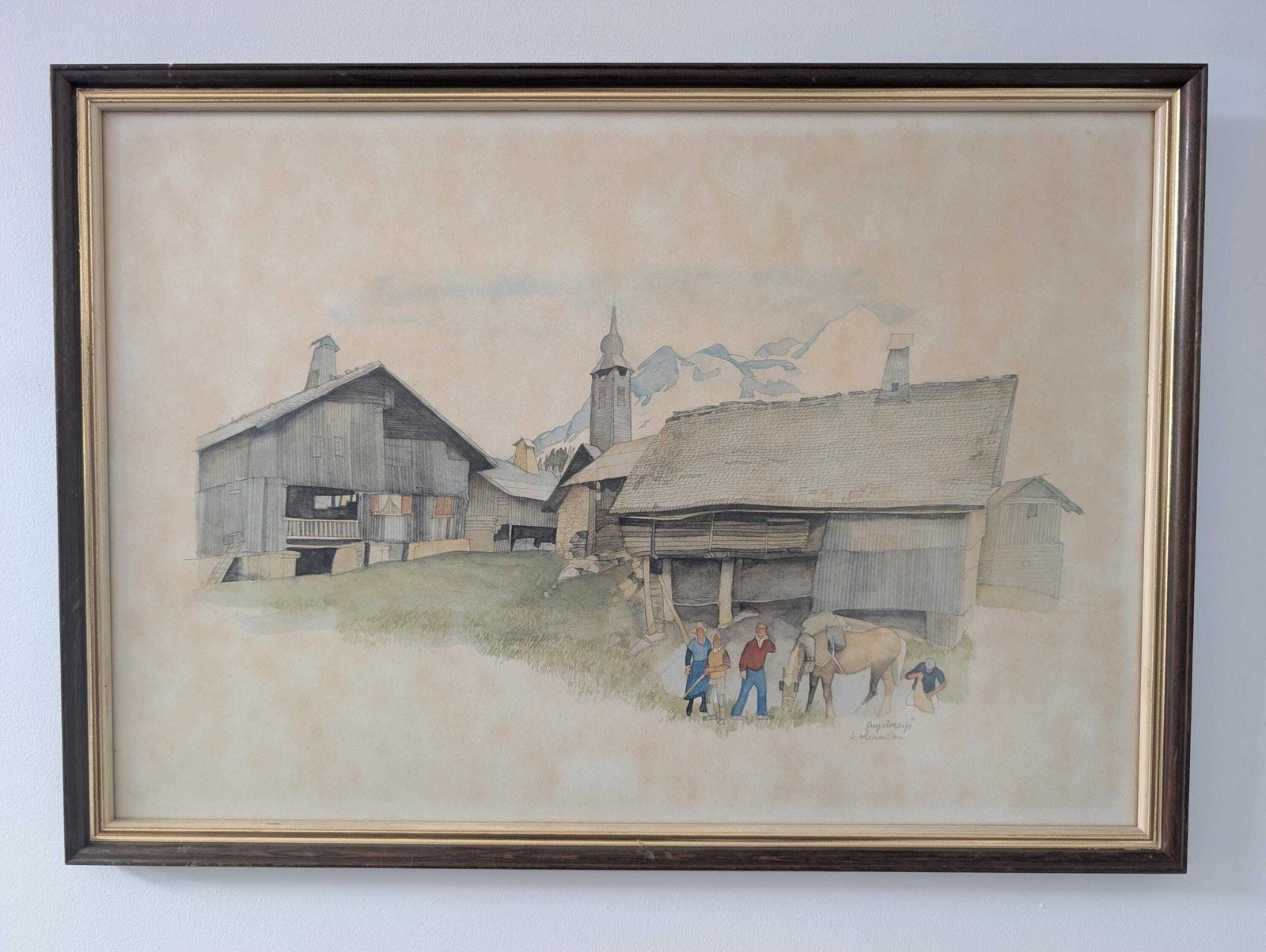 Guy Ameye Signed Vintage Artwork (1 Of A Pair). Art, Painting, Drawing. photo 55.0