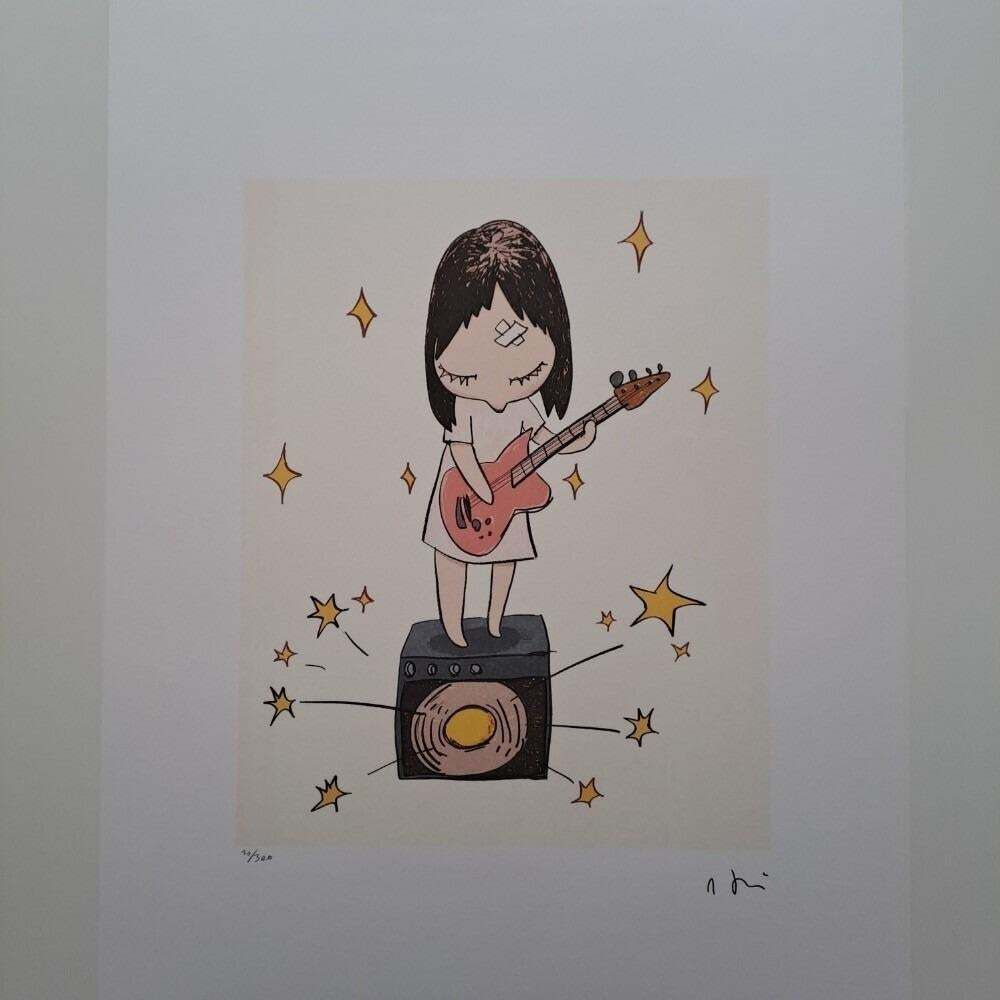 After Nara Yoshitomo, Guitar Girl, 1990s, Limited Edition Lithograph photo for sale