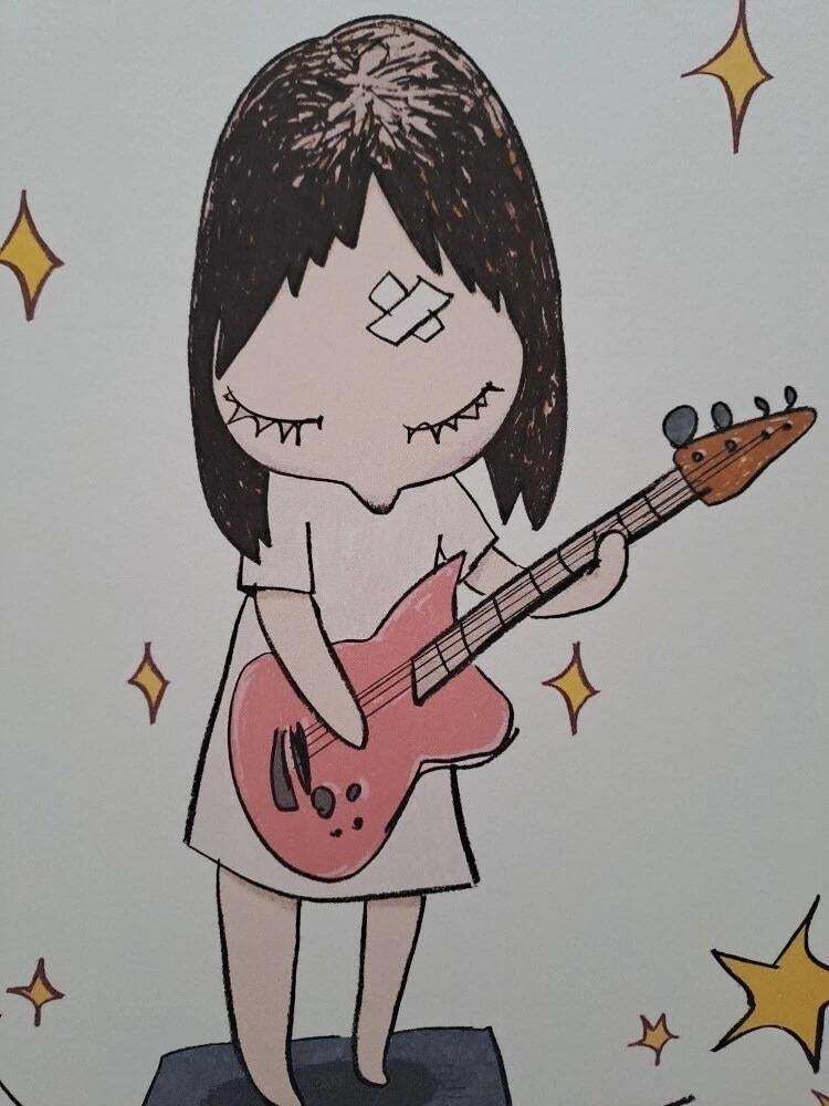 After Nara Yoshitomo, Guitar Girl, 1990s, Limited Edition Lithograph photo 425.0