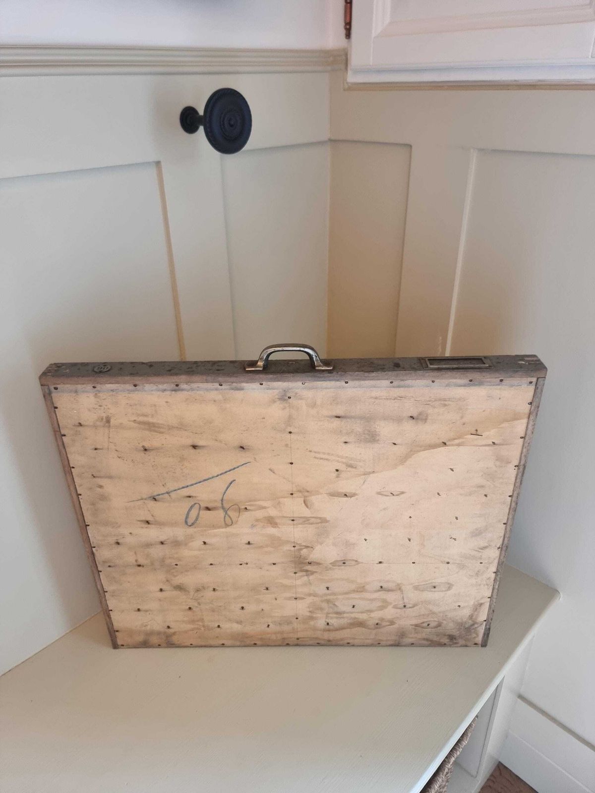 photo furniture Antieke Italiaanse Letterzetbak, Houten Drukkersbak, Industrieel Woondecor