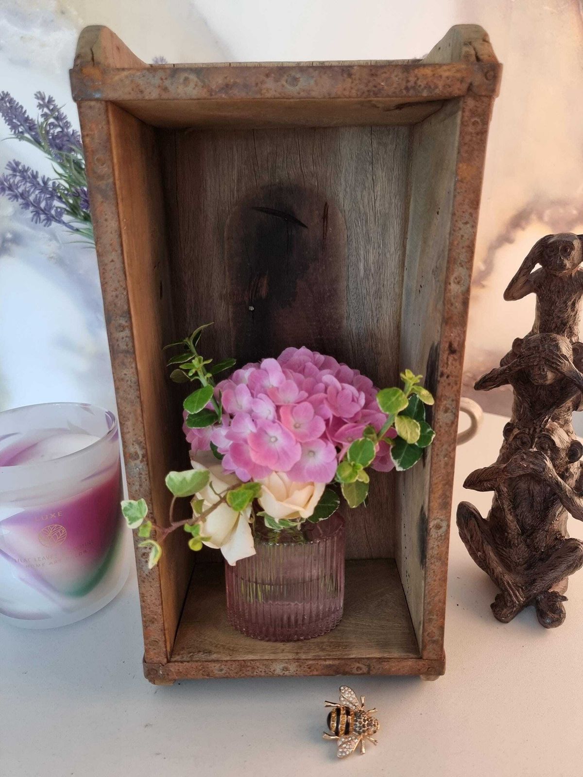 Antique Wooden Brick Mold, Rustic Farmhouse Home Decor, Planter photo Home Decor