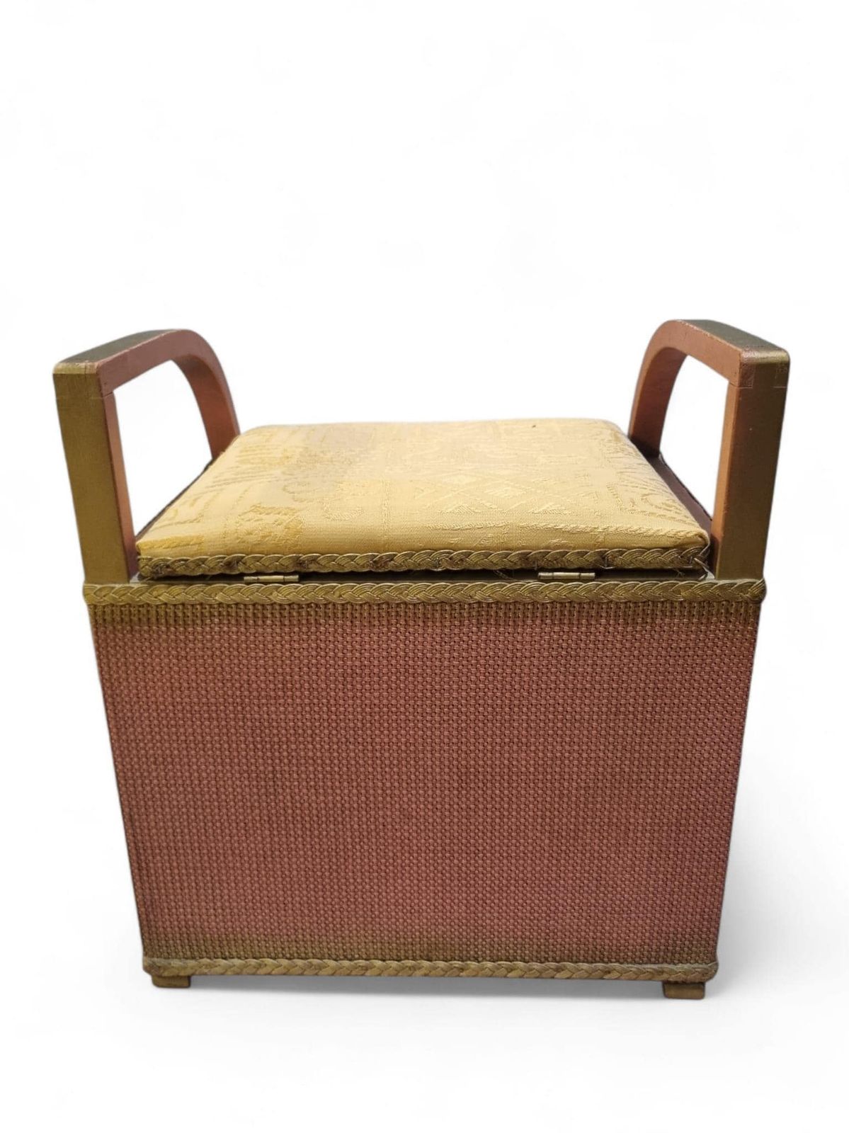 photo furniture Vintage Lloyd Loom Lusty Style Basket Chair / Storage Stool / Free Delivery