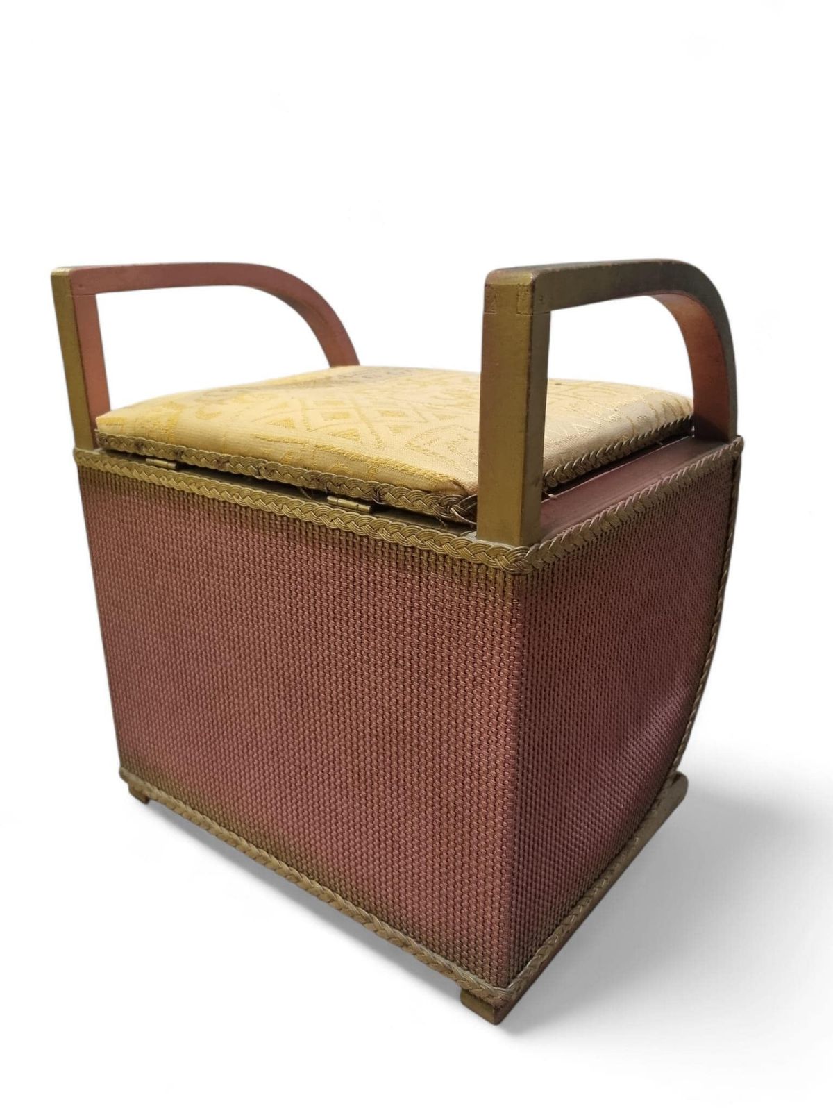 Furniture Vintage Lloyd Loom Lusty Style Basket Chair / Storage Stool / Free Delivery photo