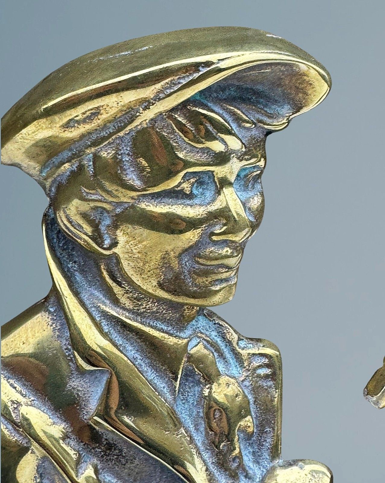 Antique 19th Century Brass Golfer Door Stop photo 200.0