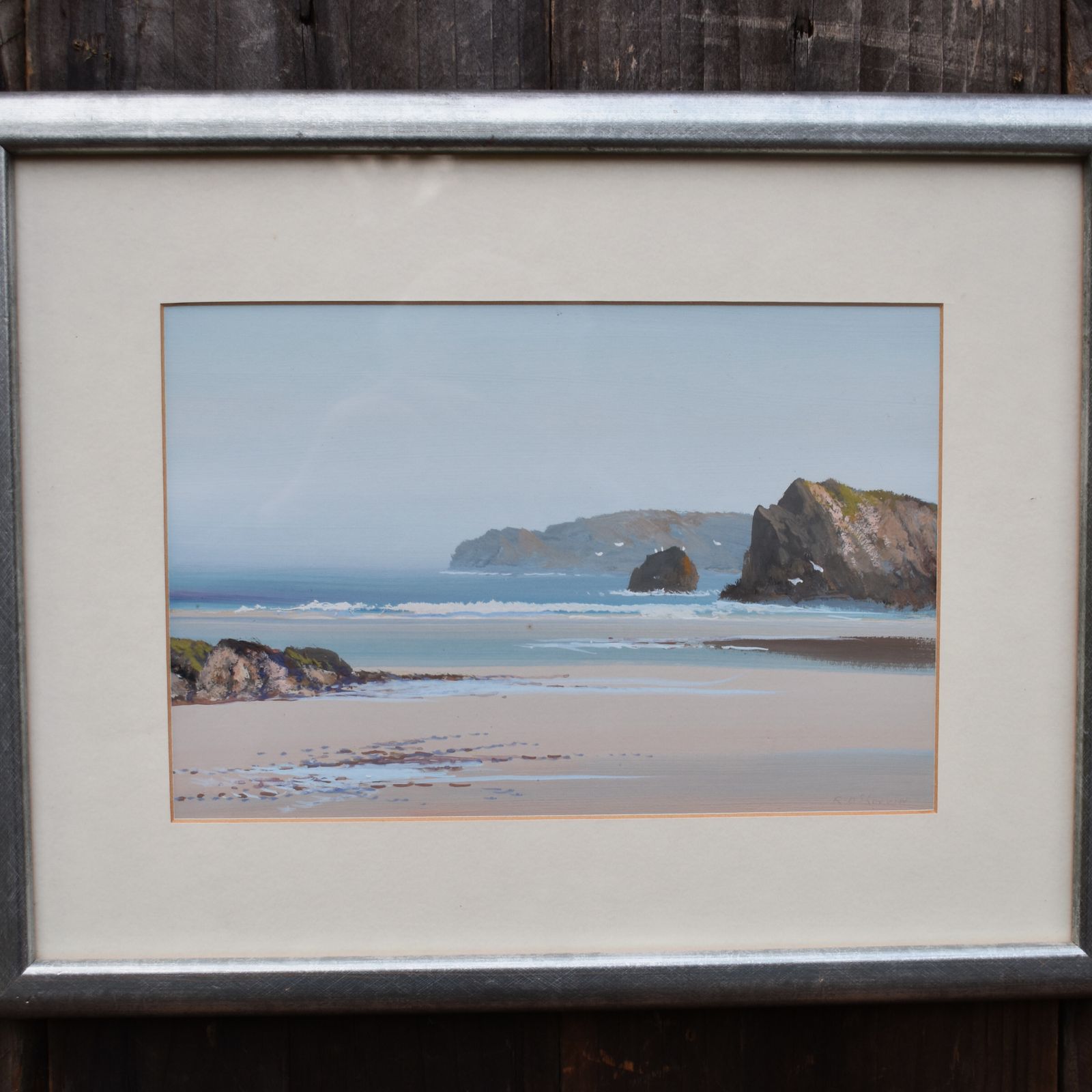 Antique Reginald Daniel Sherrin Bude Cornwall Seacape Watercolour Painting photo vintage