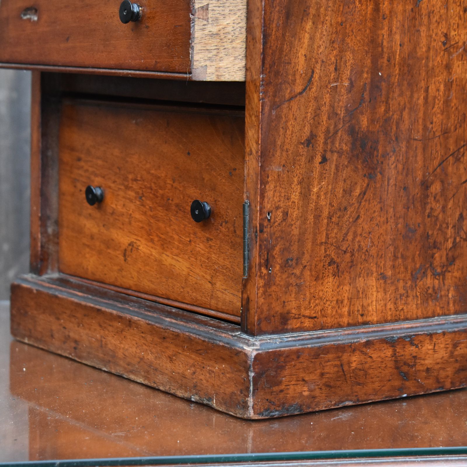 Antique Mahogany Campaign Miniature Apprentice Specimen Bank Of Drawers photo buy