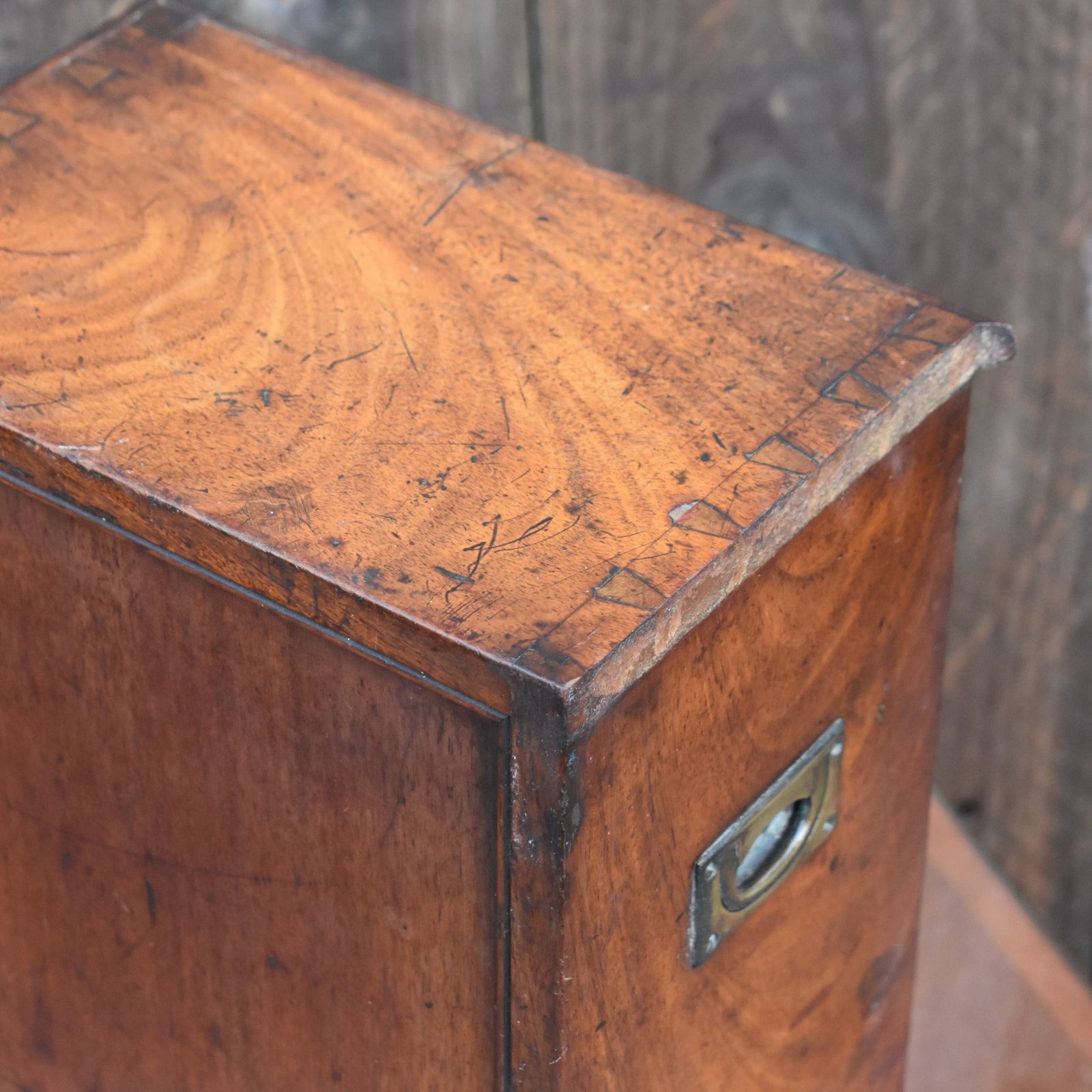 photo for sale Antique Mahogany Campaign Miniature Apprentice Specimen Bank Of Drawers