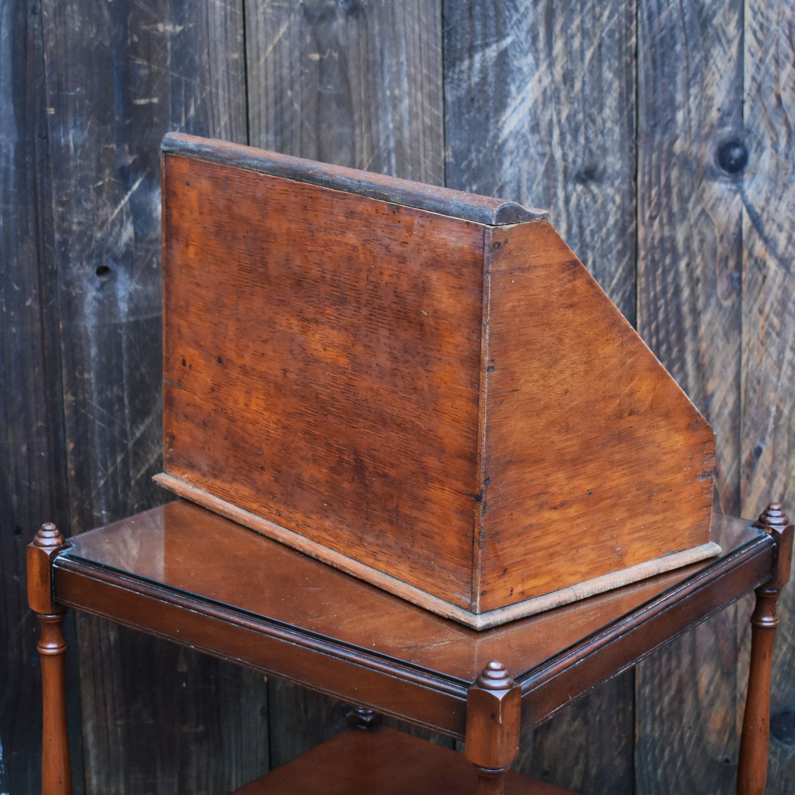 photo vinterior Antique Victorian Fine Oak Perpetual Calendar Tambour Travel Stationery Cabinet