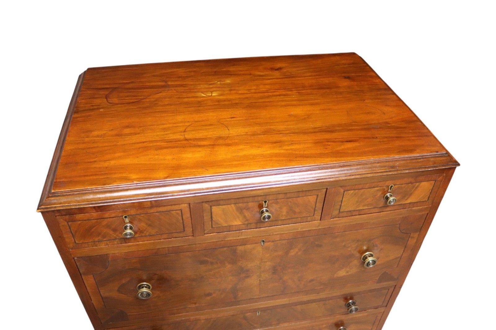 ​19thc Walnut Secretaire Chest George II Style Bureau Desk Antique Drawers photo Furniture