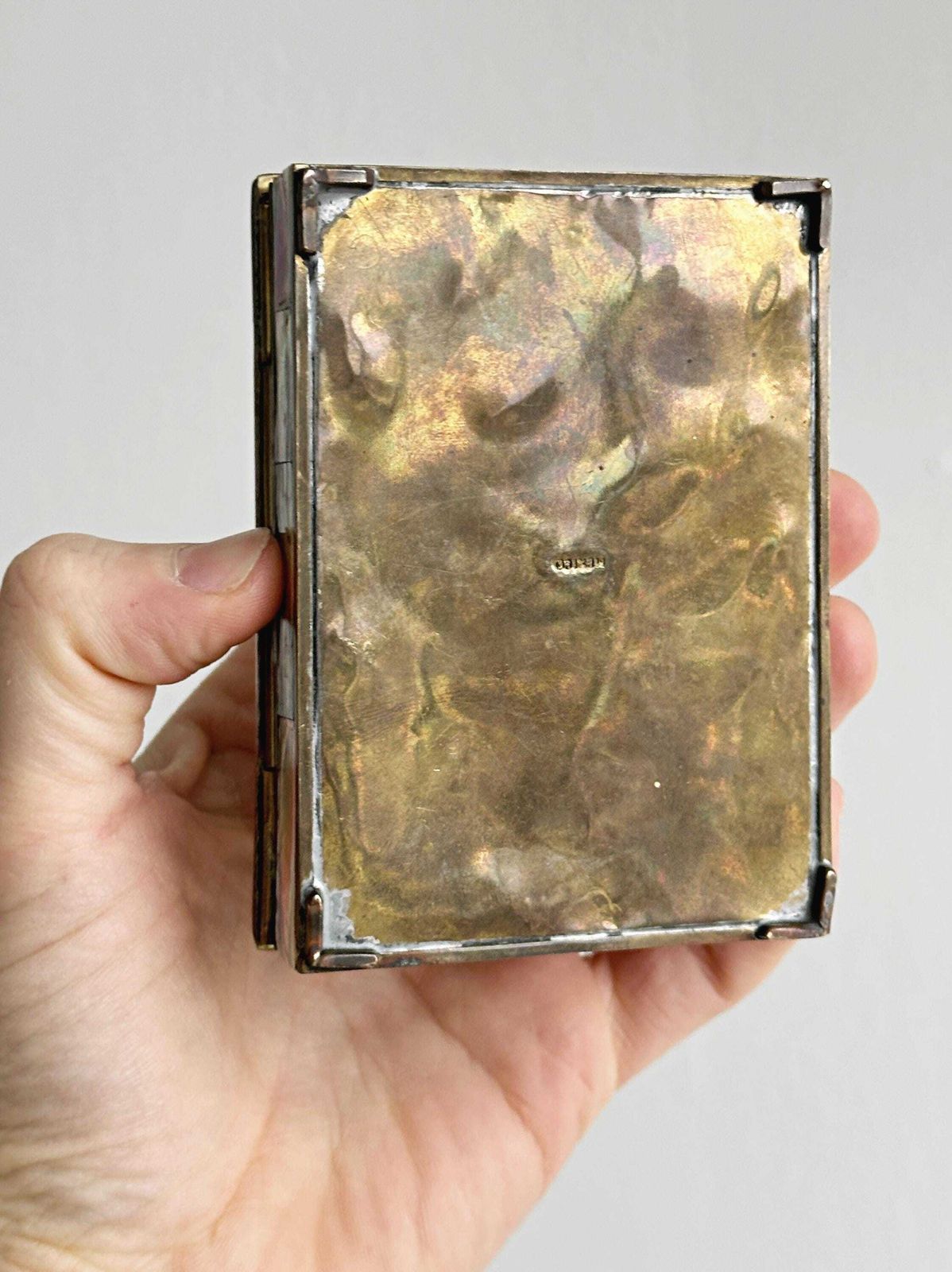 Small Decorative Mother Of Pearl And Metal Box, A Precious Case For Jewelry Or Small Items, A Refined Piece With Artisanal Charm, A Gift Idea photo vintage
