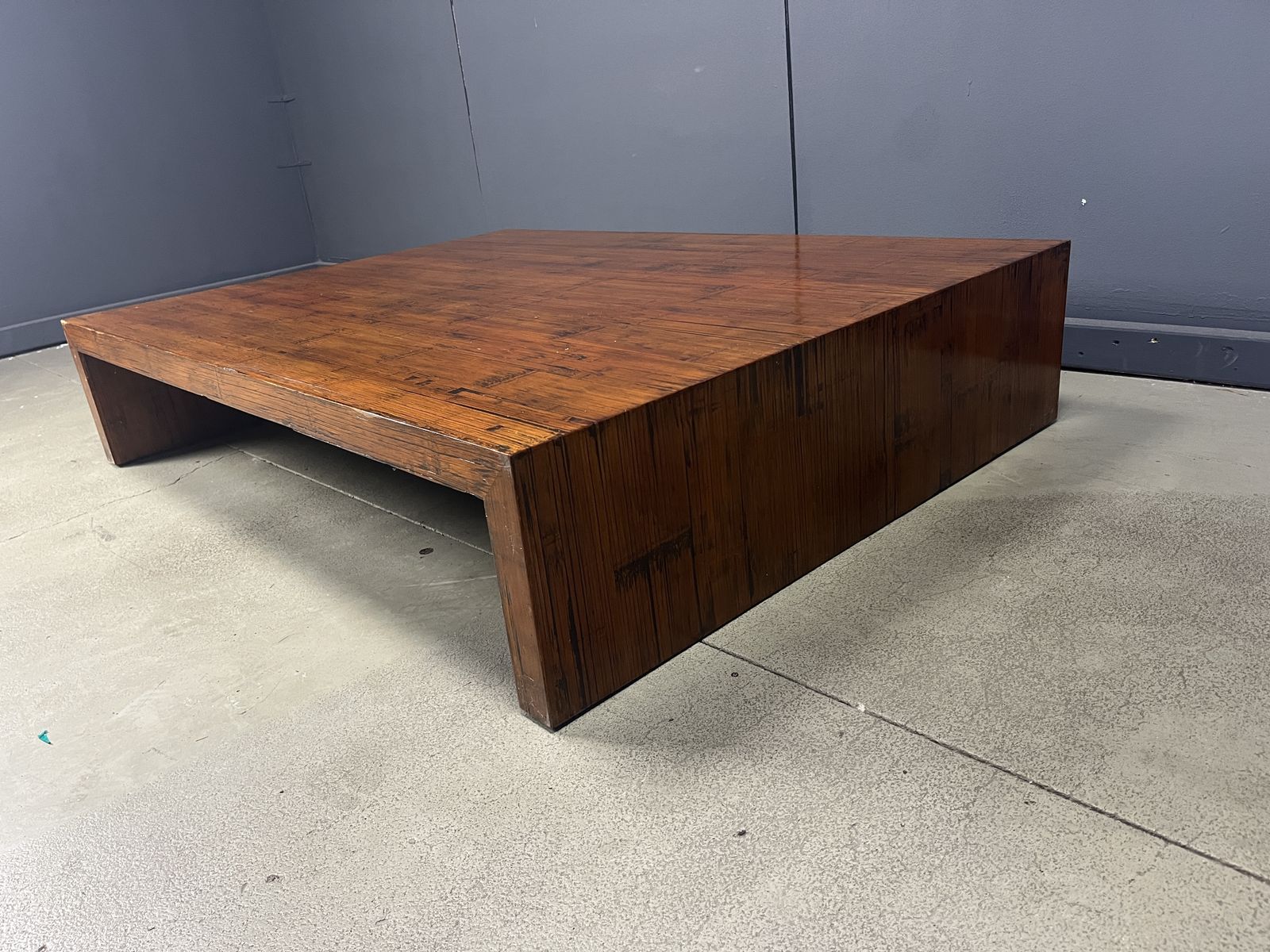 photo furniture Large Coffee Table In Bamboo Attributed To Axel Vervoordt, 1980s