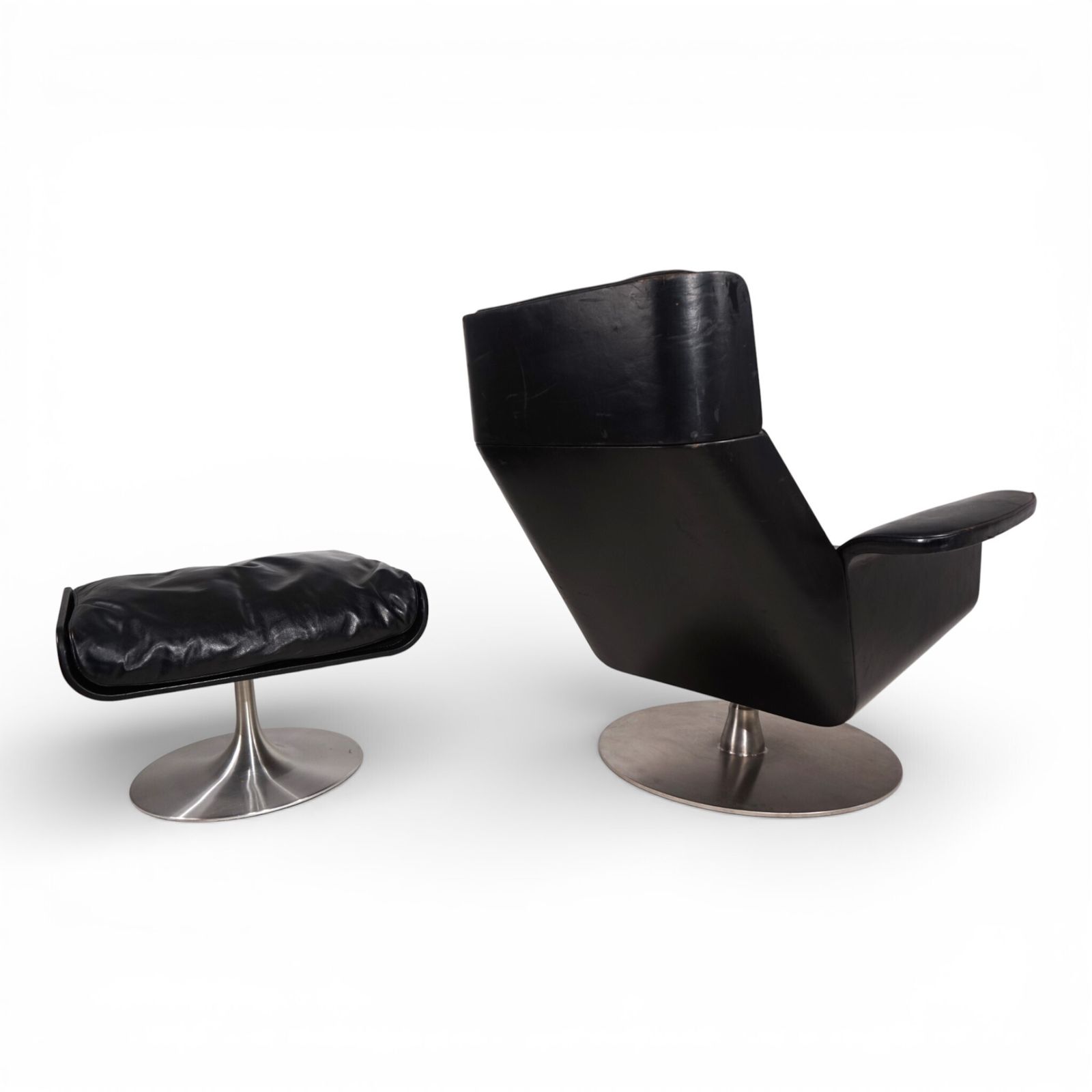 Kaufeld Siesta 62 Leather Lounge Chair By Jacques Brule, 1960 photo furniture