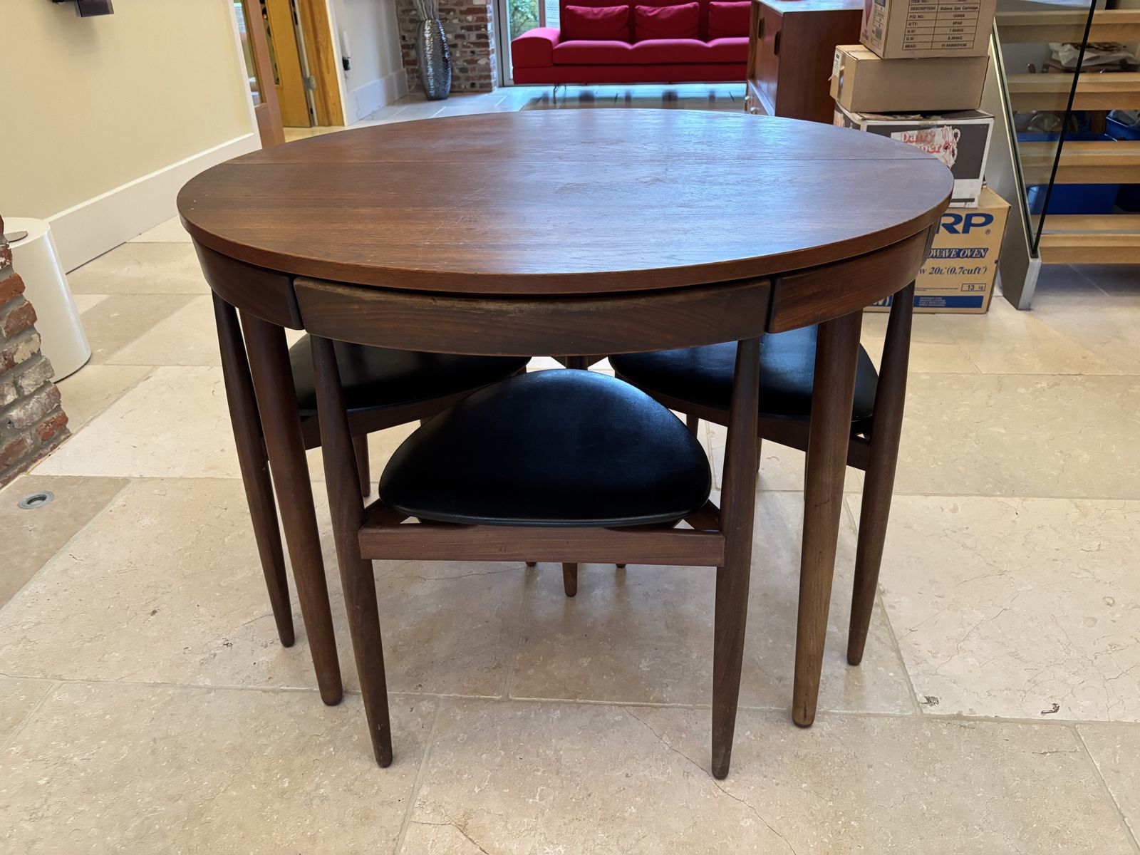 Teak Extending Dining Table & 4 Chairs Frem Røjle By Hans Olsen photo buy