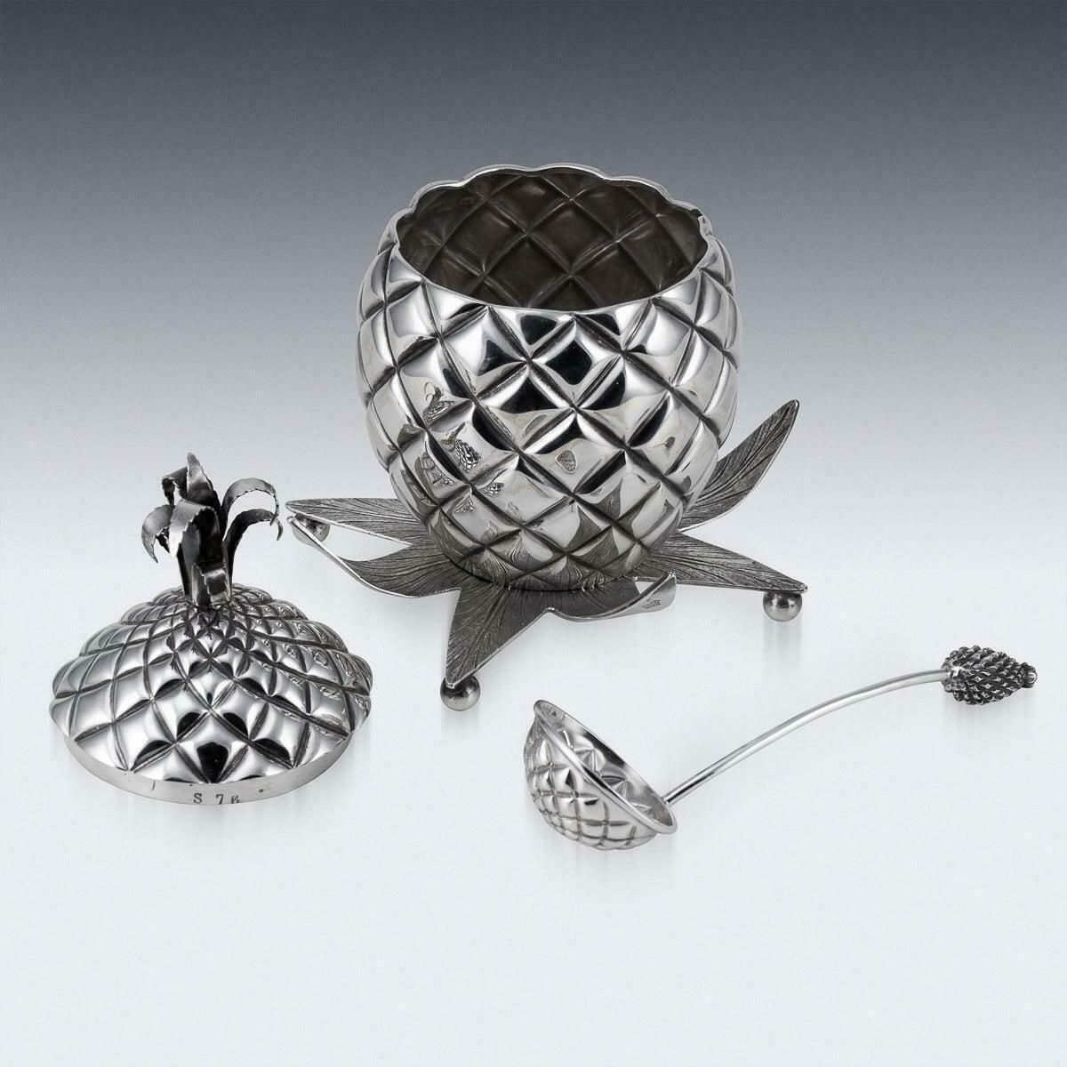 Antique 19th Century Victorian Solid Silver Pineapple Sugar Bowl & Sifter C.1877 photo buy
