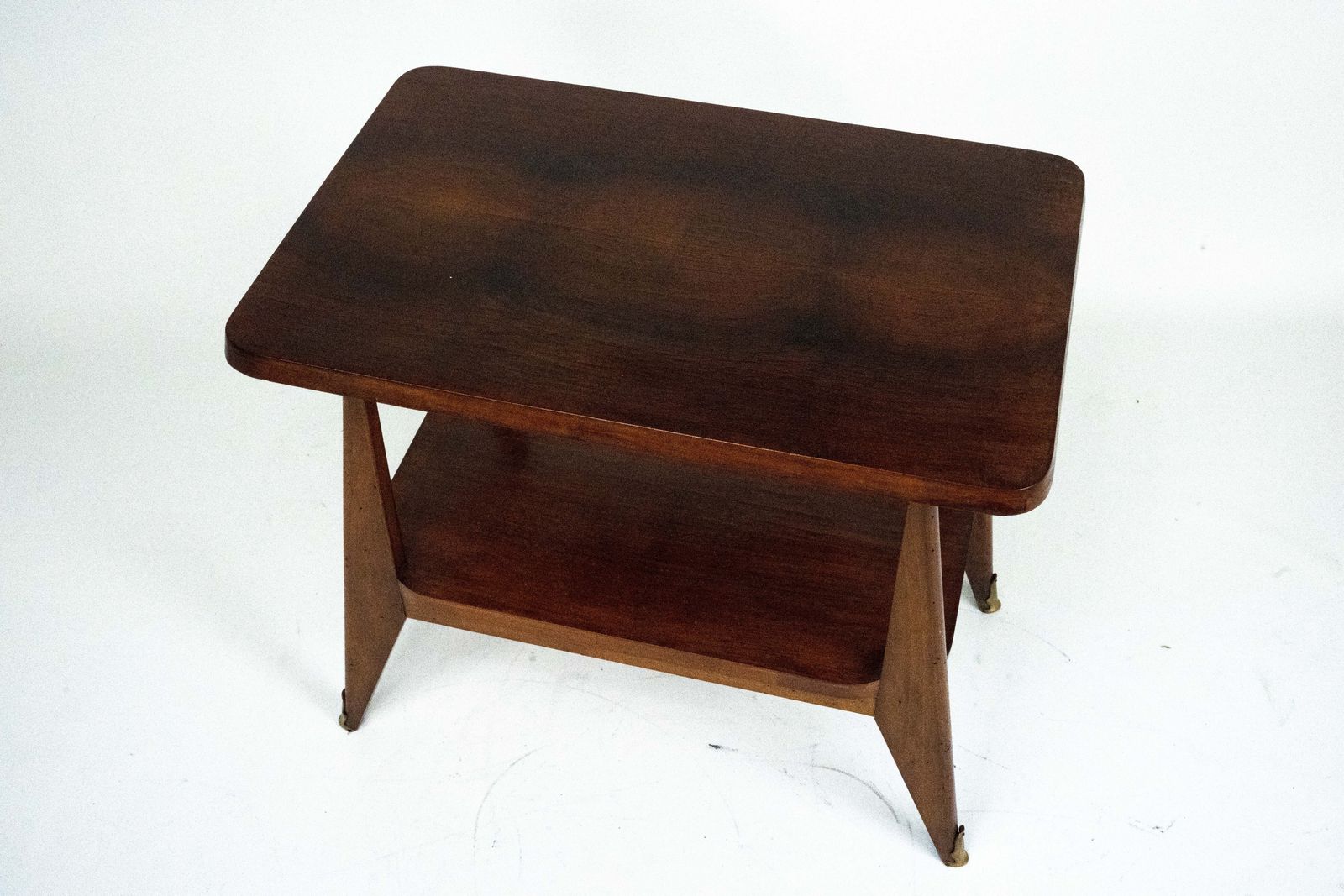 Mid Century Modern Italian Wooden Side Table. Italy 1950s photo Furniture