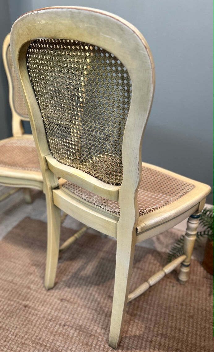 Pair Of French Vintage Painted Dinning Chairs photo vinterior