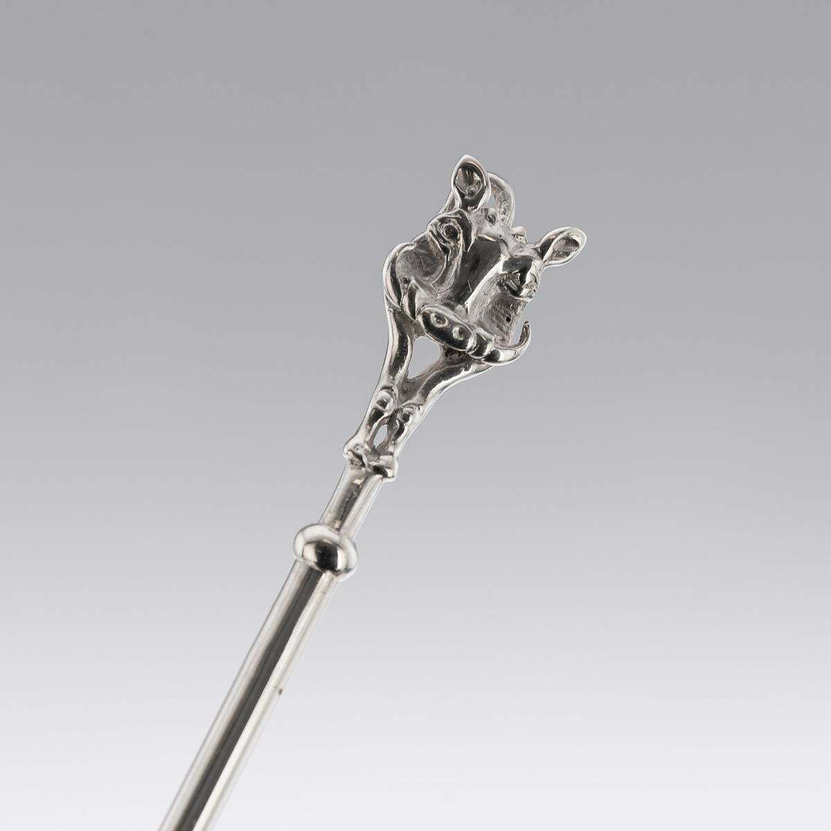 Patrick Mavros Solid Silver 6 Cased Cocktail Spoons photo Home Decor